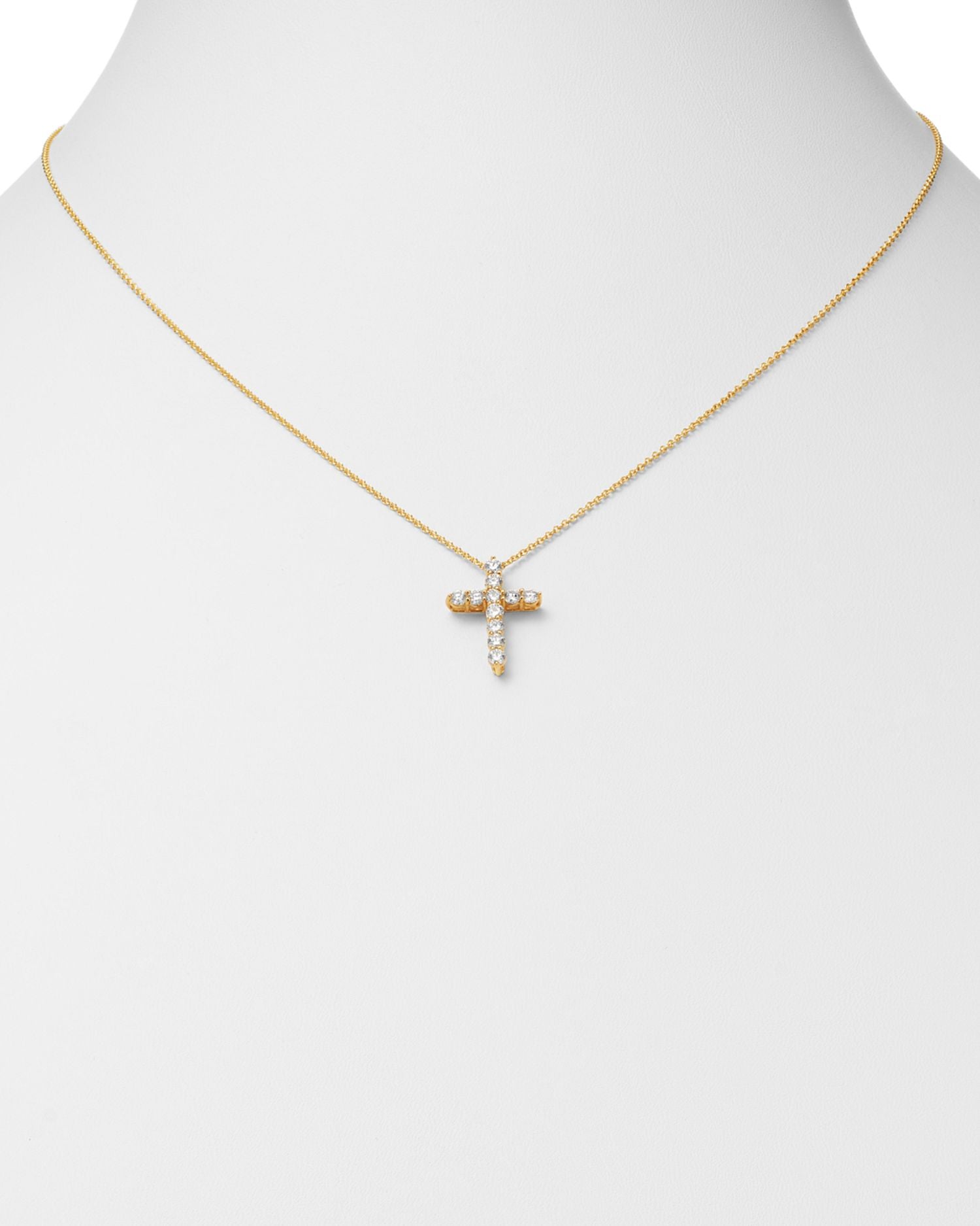 Diamond Cross Pendant Necklace in 14K Yellow Gold, 0.50 ct. t.w. - Exclusive
