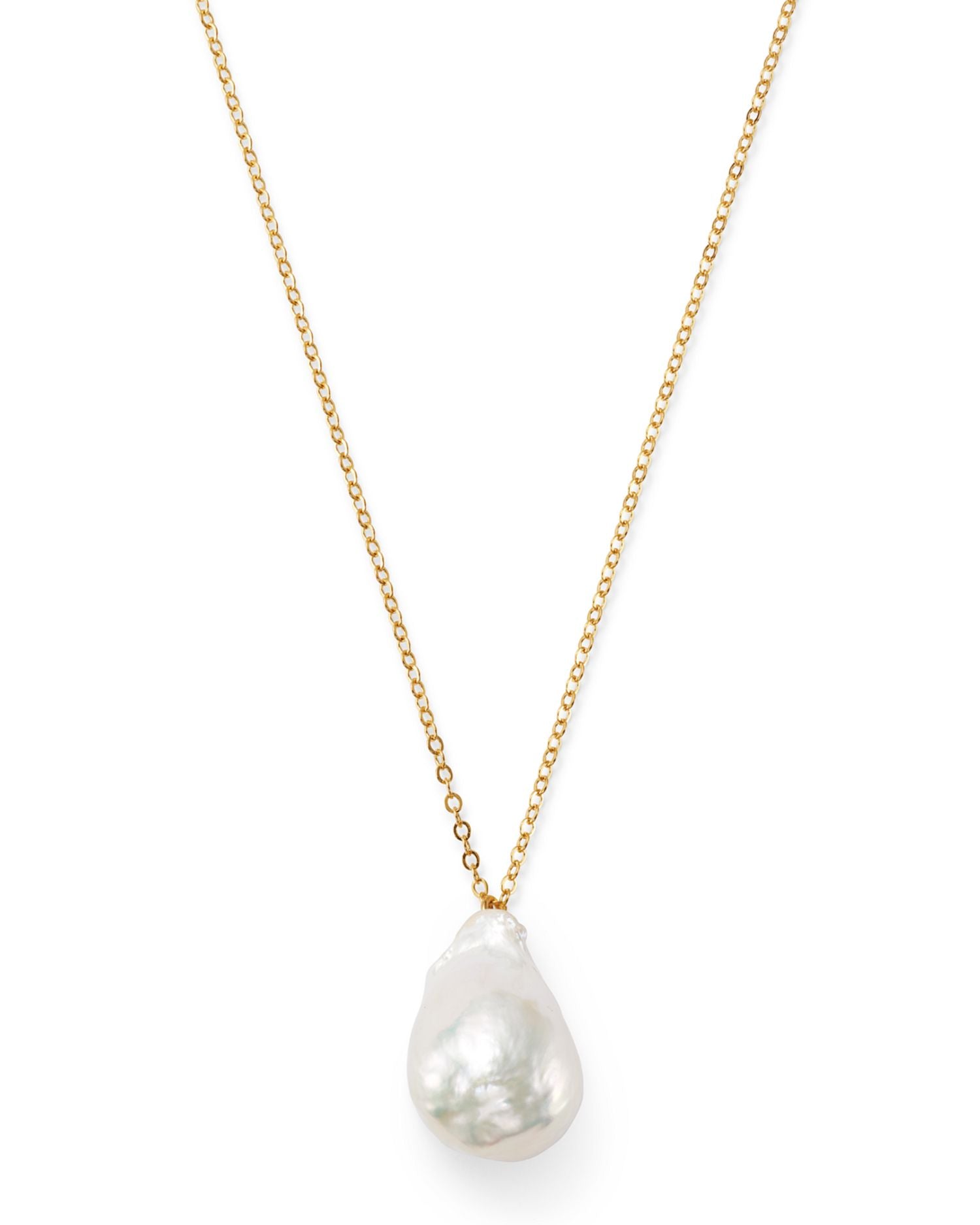 Baroque Cultured Pearl Pendant Necklace in 14K Yellow Gold, 22' - Exclusive