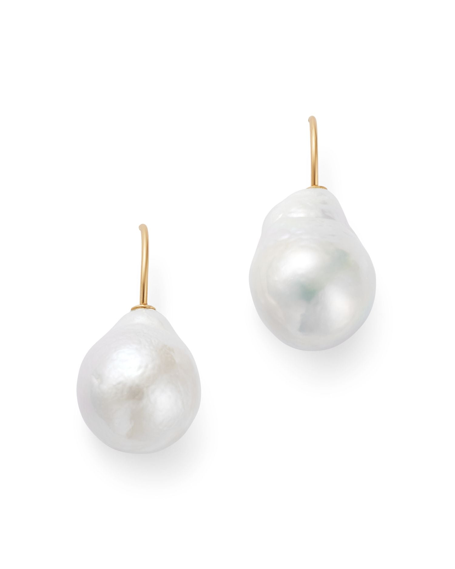 Cultured Freshwater Pearl Drop Earrings in 14K Yellow Gold - Exclusive