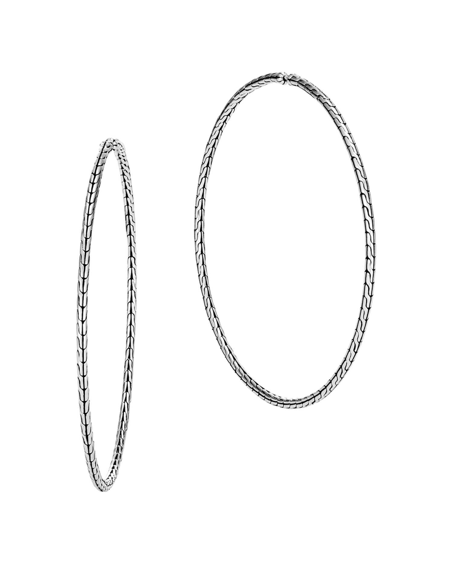 Sterling Silver Classic Chain Extra-Large Hoop Earrings