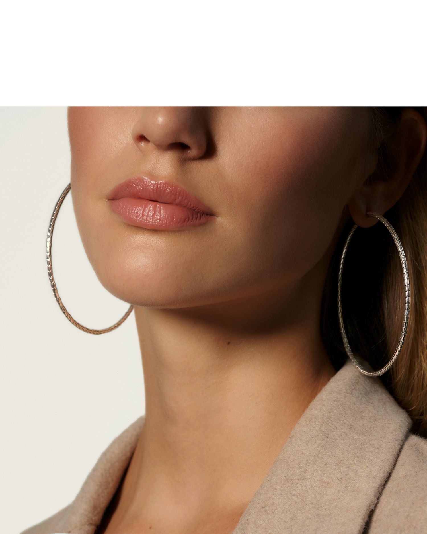 Sterling Silver Classic Chain Extra-Large Hoop Earrings