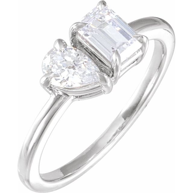 1Ct Emerald-Cut Lab-grown Diamond Ring in 14K Yellow Gold