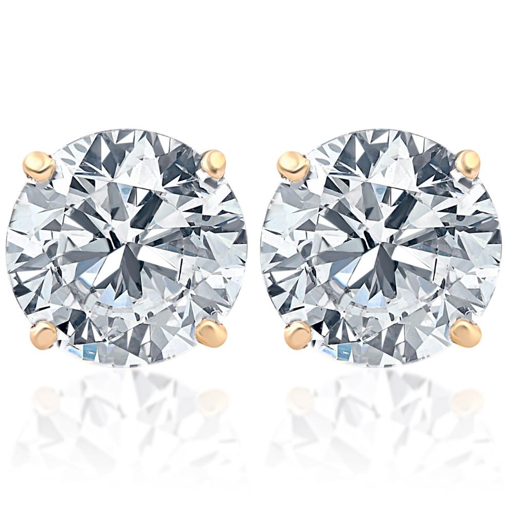 3 Ct Diamond Studs 14k Yellow Gold
