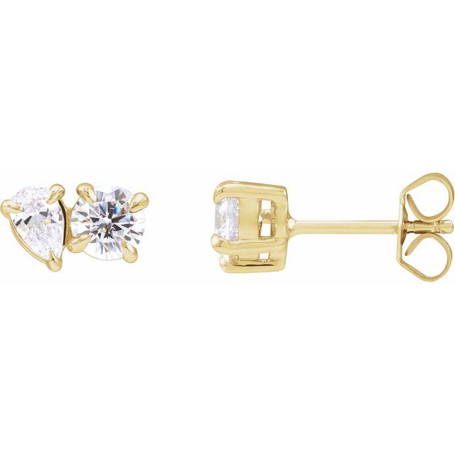1.6Ct Lab-grown Diamond Stud Earrings in 14K Yellow Gold