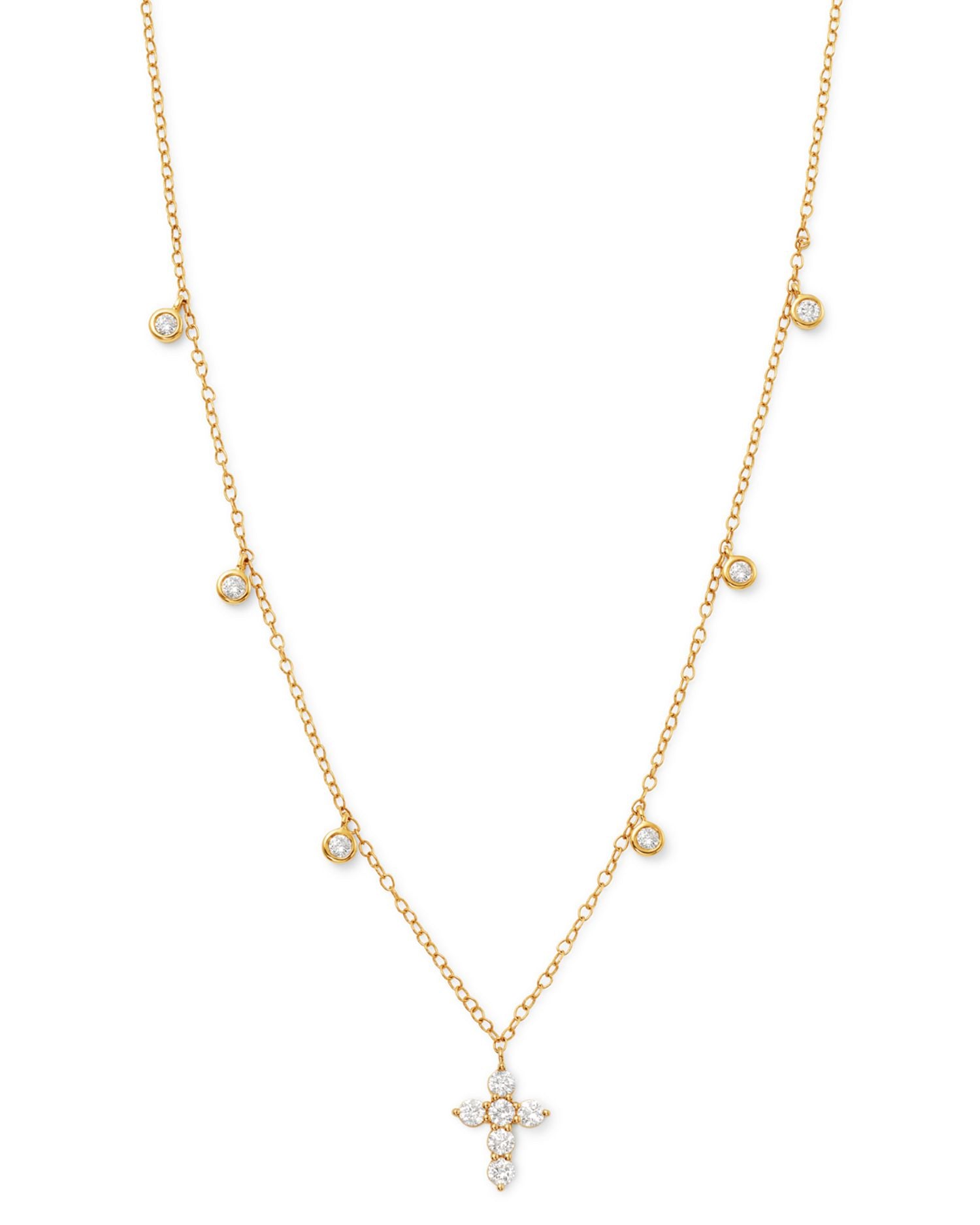 Diamond Cross Pendant Necklace in 14K Yellow Gold, 0.50 ct. t.w. - Exclusive