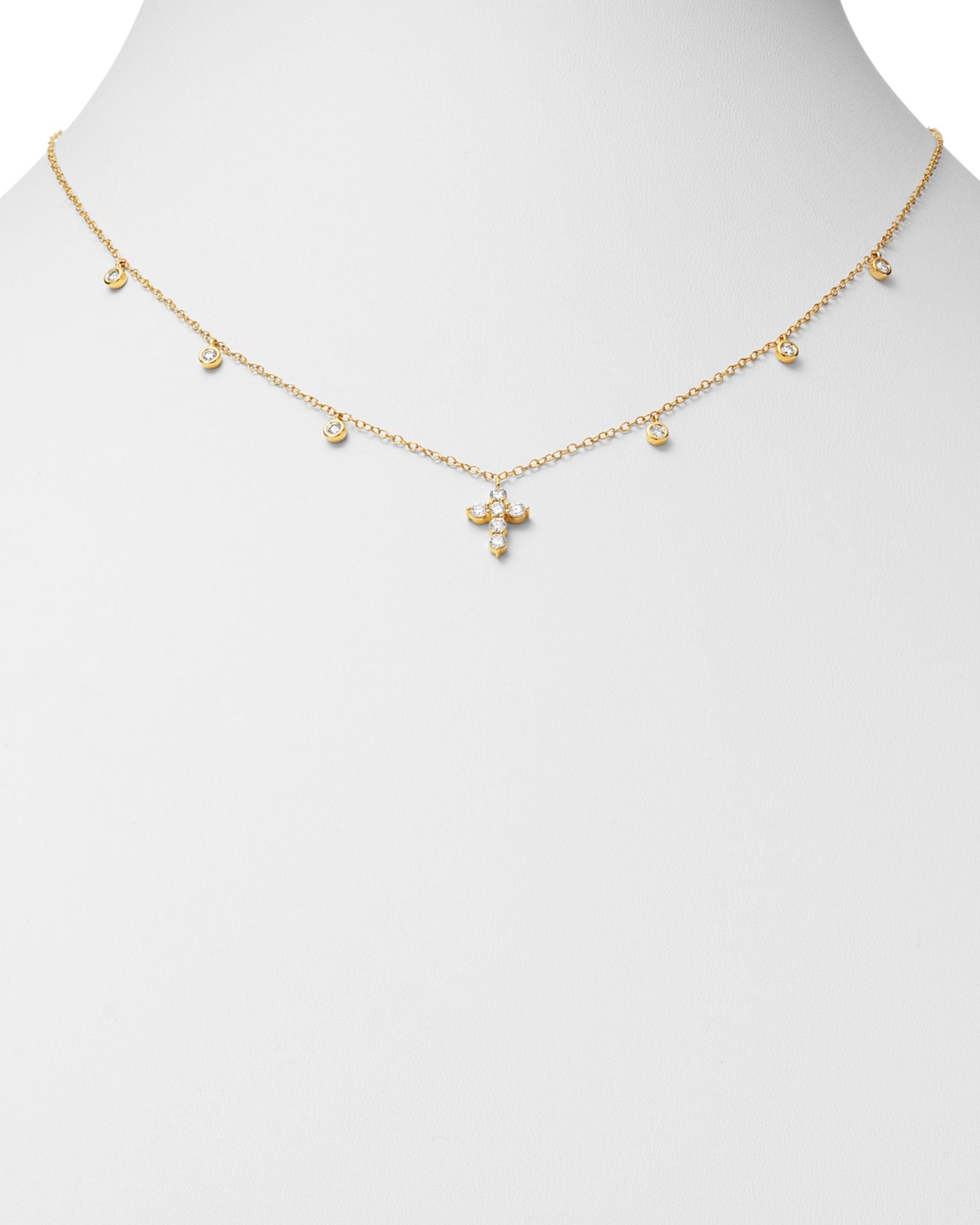 Diamond Cross Pendant Necklace in 14K Yellow Gold, 0.50 ct. t.w. - Exclusive