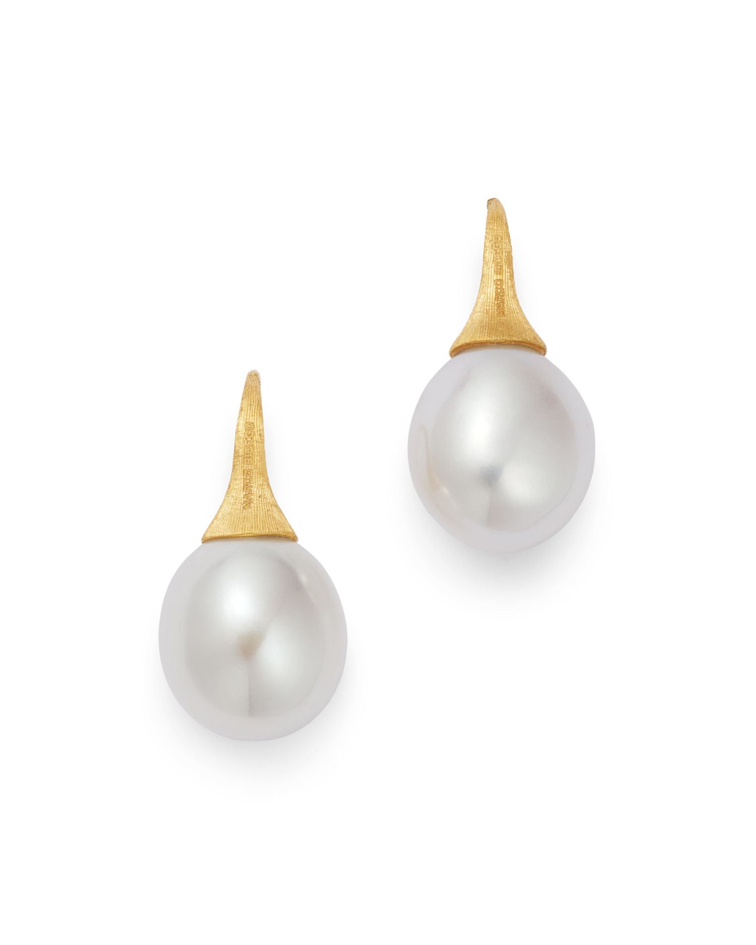 18K Yellow Gold Africa Cultured Freshwater Pearl Drop Earrings