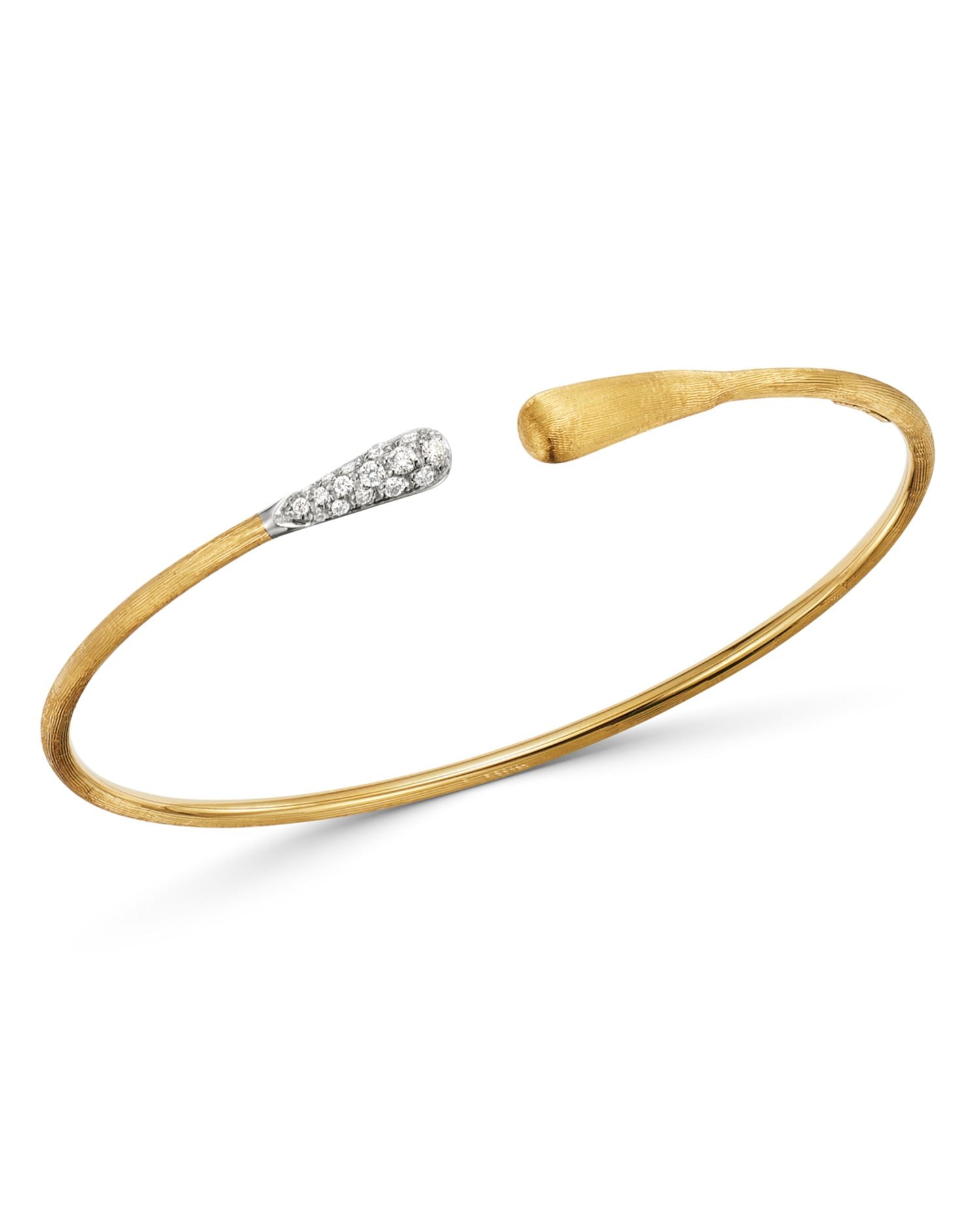18K Yellow & White Gold Lucia Diamond Open Bangle Bracelet