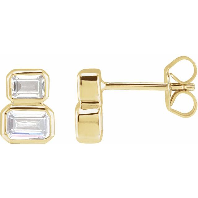 1Ct Lab-grown Diamond Stud Earrings in 14K Yellow Gold