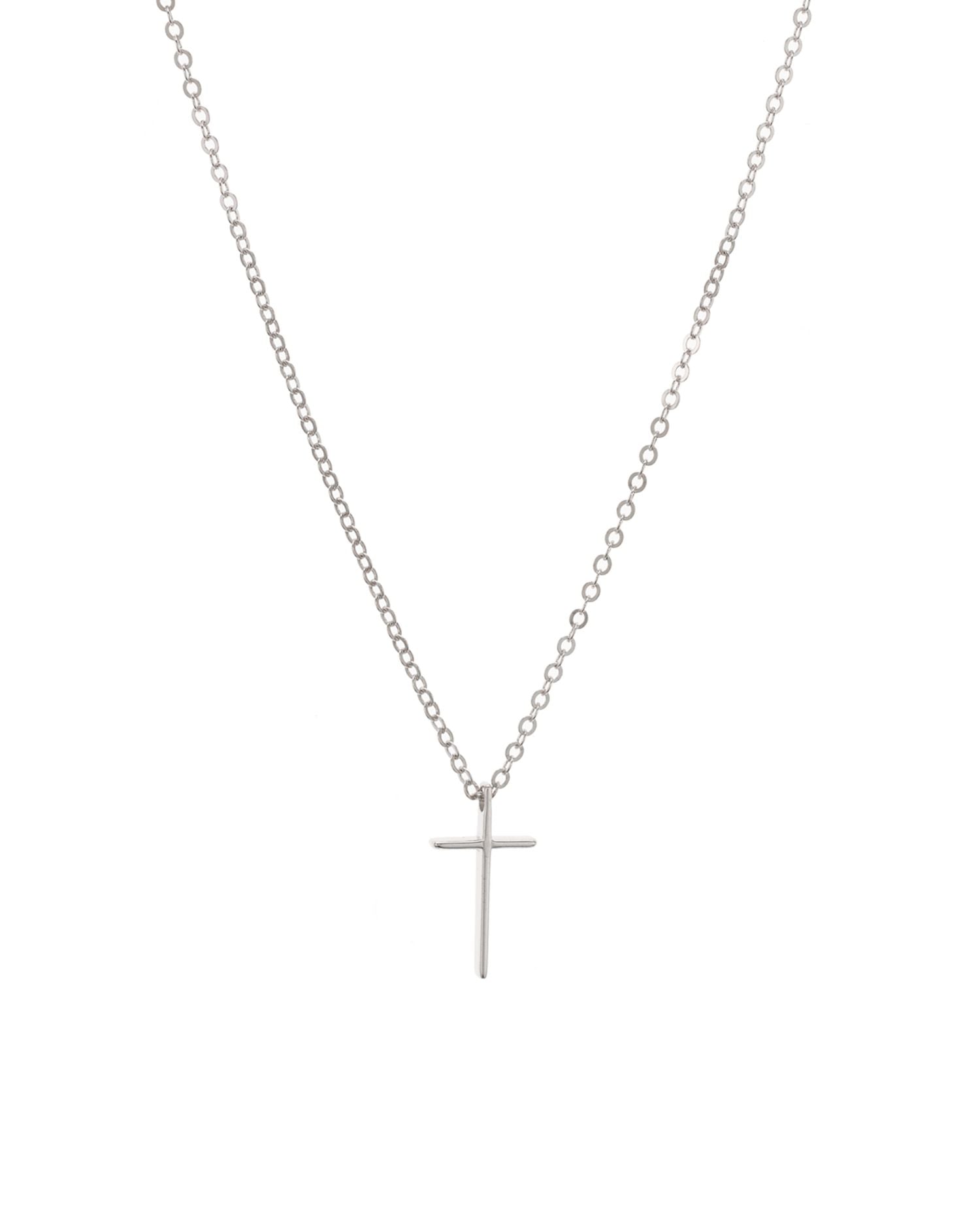 Swedged Cross Pendant Necklace in Sterling Silver, 18' - Exclusive
