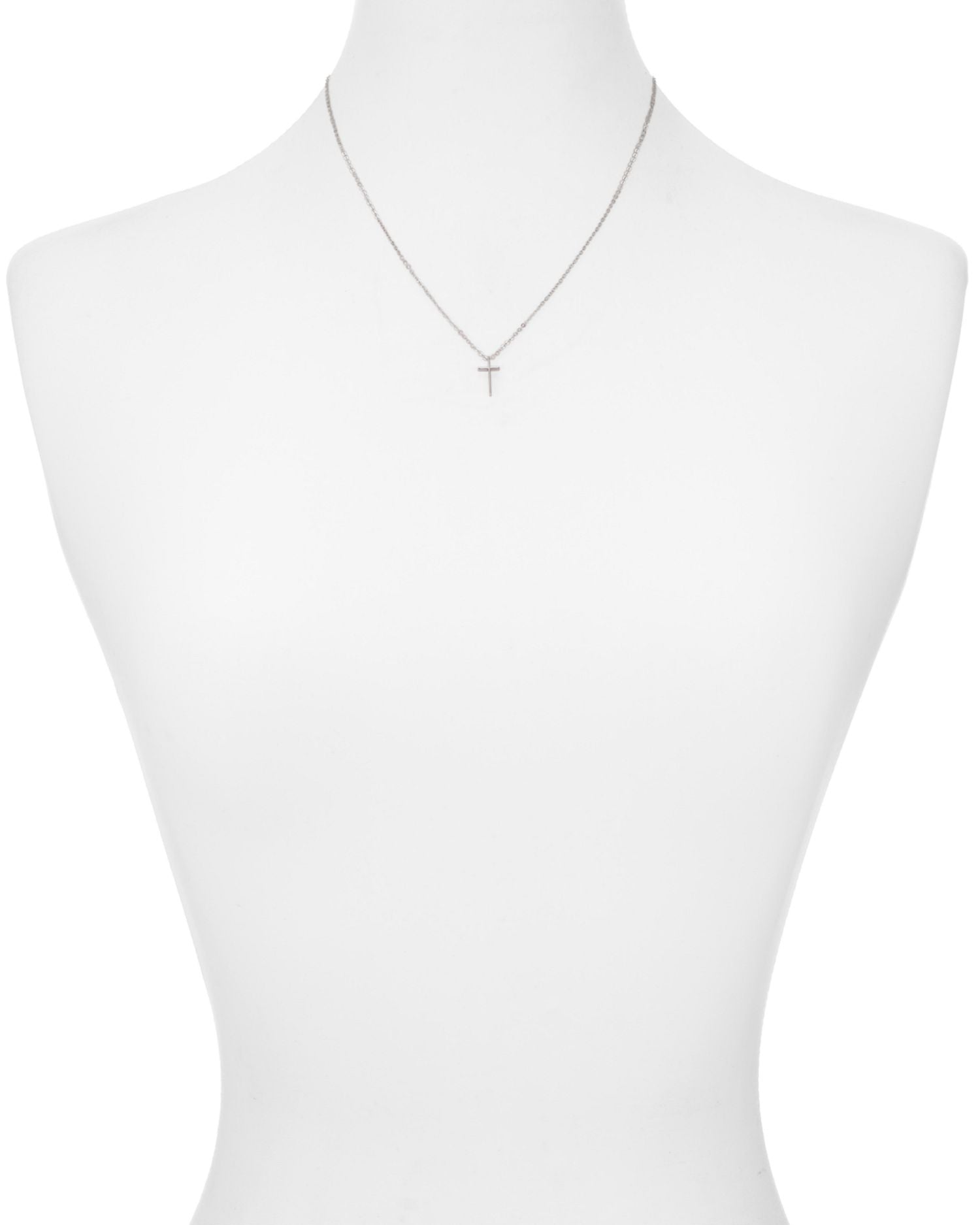Swedged Cross Pendant Necklace in Sterling Silver, 18' - Exclusive