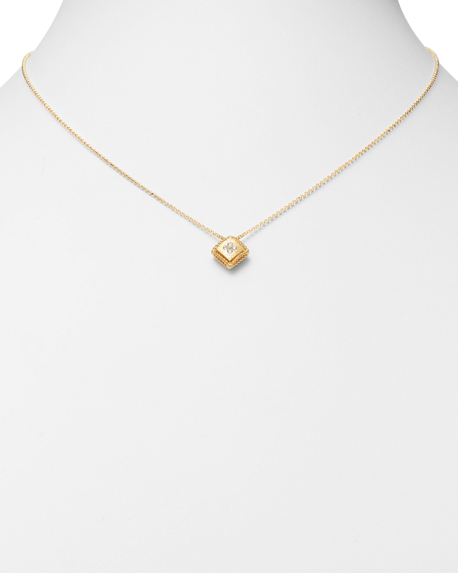 18K Yellow Gold Palazzo Ducale Diamond Pendant Necklace, 18'