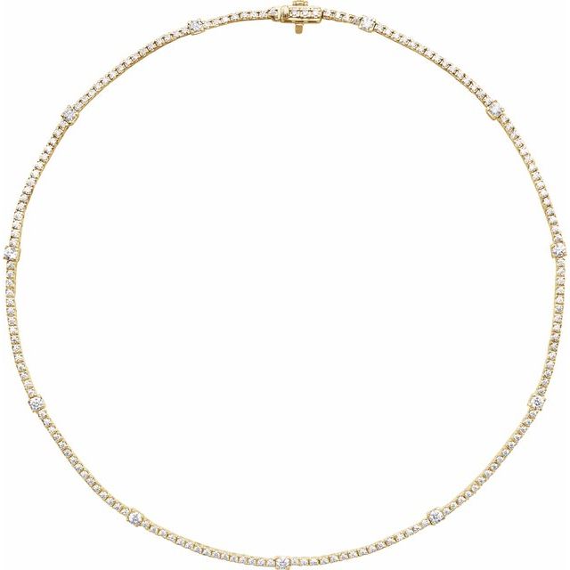 4Ct Lab-grown Diamond Necklace in 14K Yellow Gold