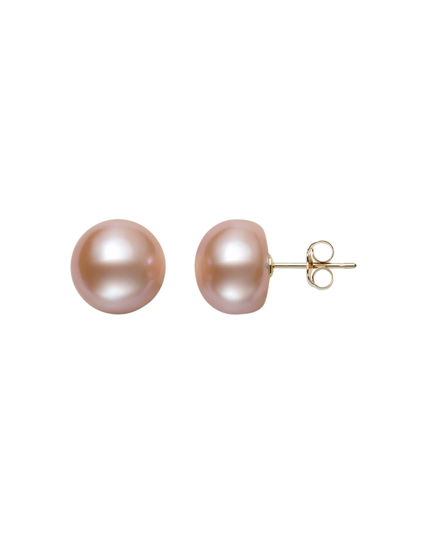 Pink Cultured Freshwater Pearl Stud Earrings in 14K Yellow Gold - Exclusive
