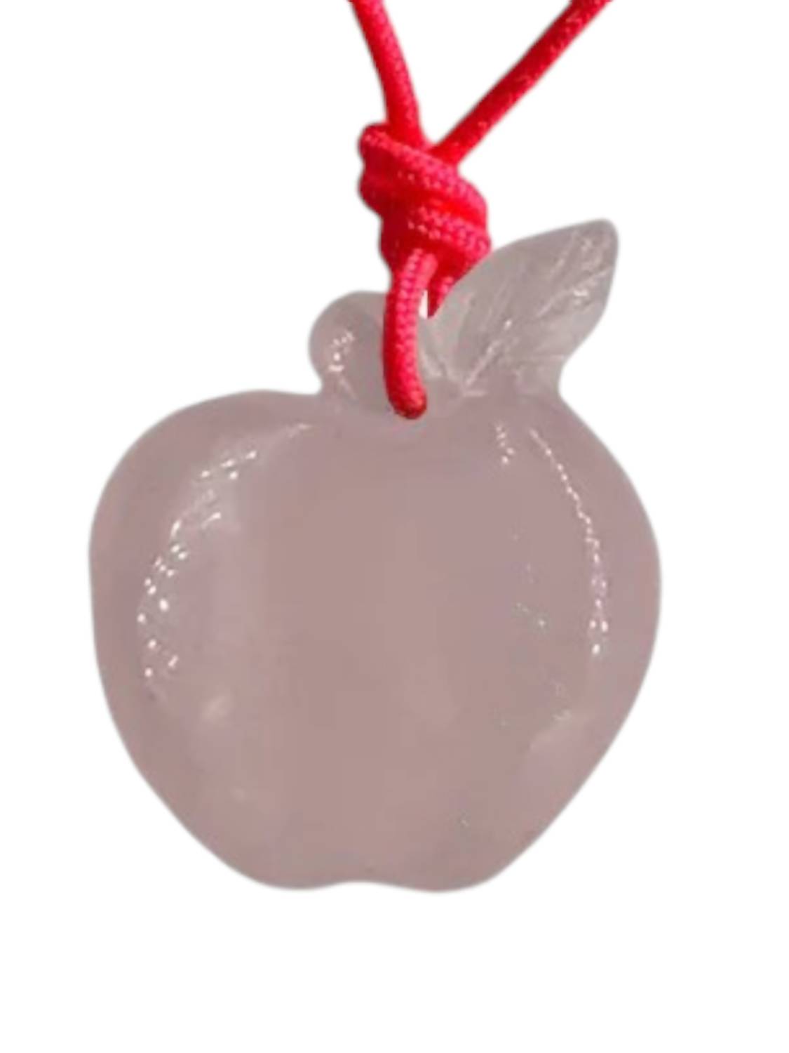 Kid's Apple Necklace In Rose Quartz