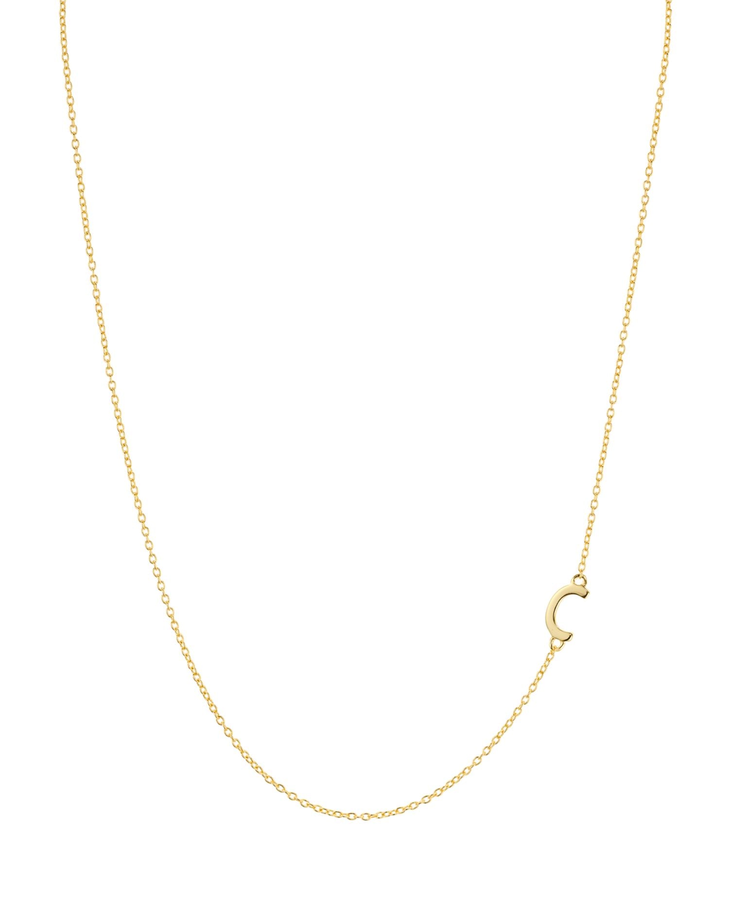 Asymmetrical Initial Necklace in 18K Gold-Plated Sterling Silver, 16'