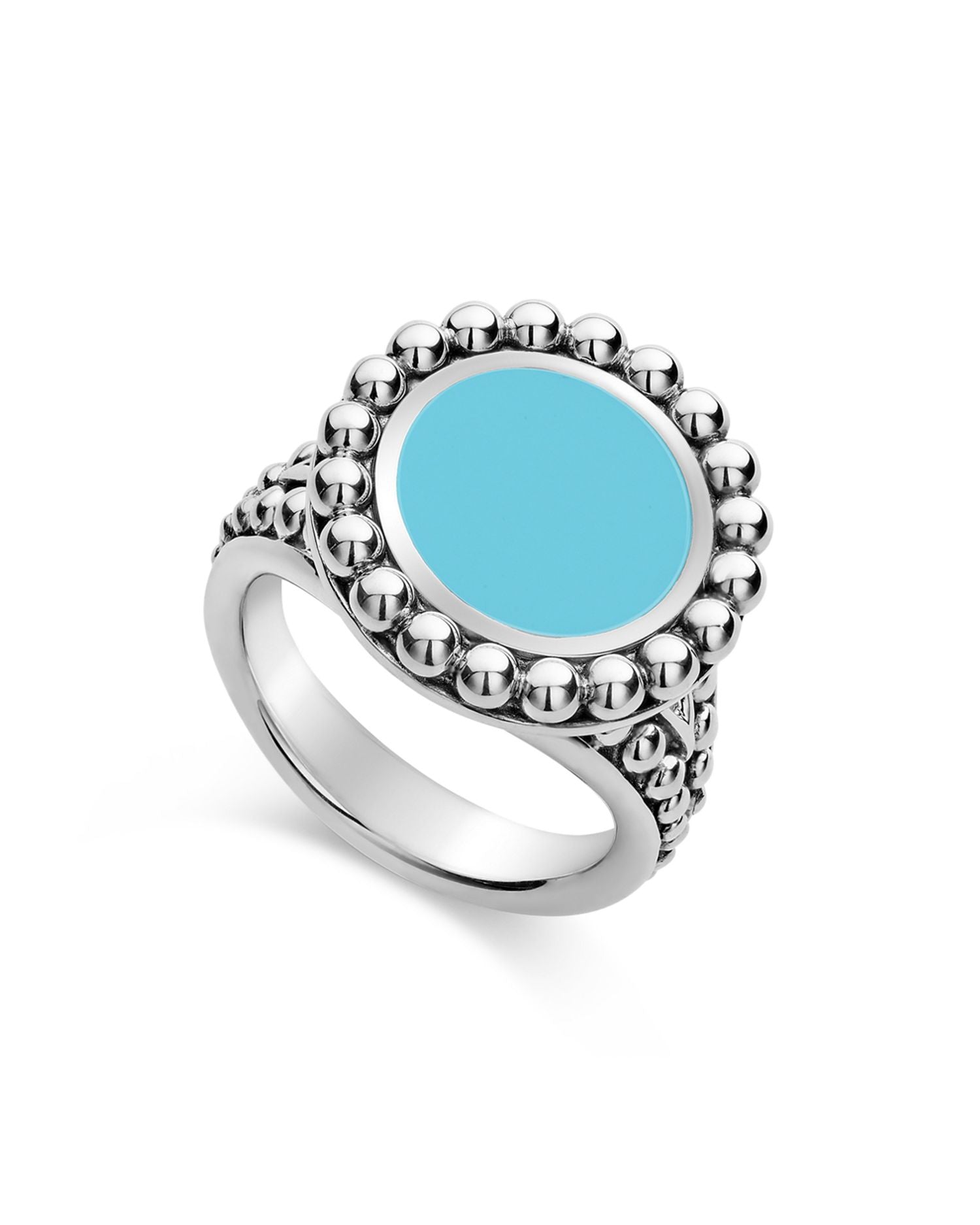 Sterling Silver Maya Blue Ceramic Ring
