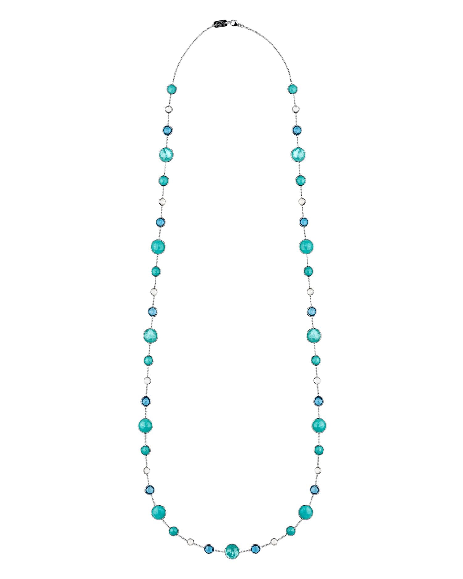 Sterling Silver Lollipop® Lollitini Blue Gemstone Long Necklace, 36'