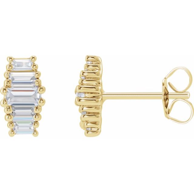 1.2Ct Lab-grown Diamond Earrings in 14K Yellow Gold
