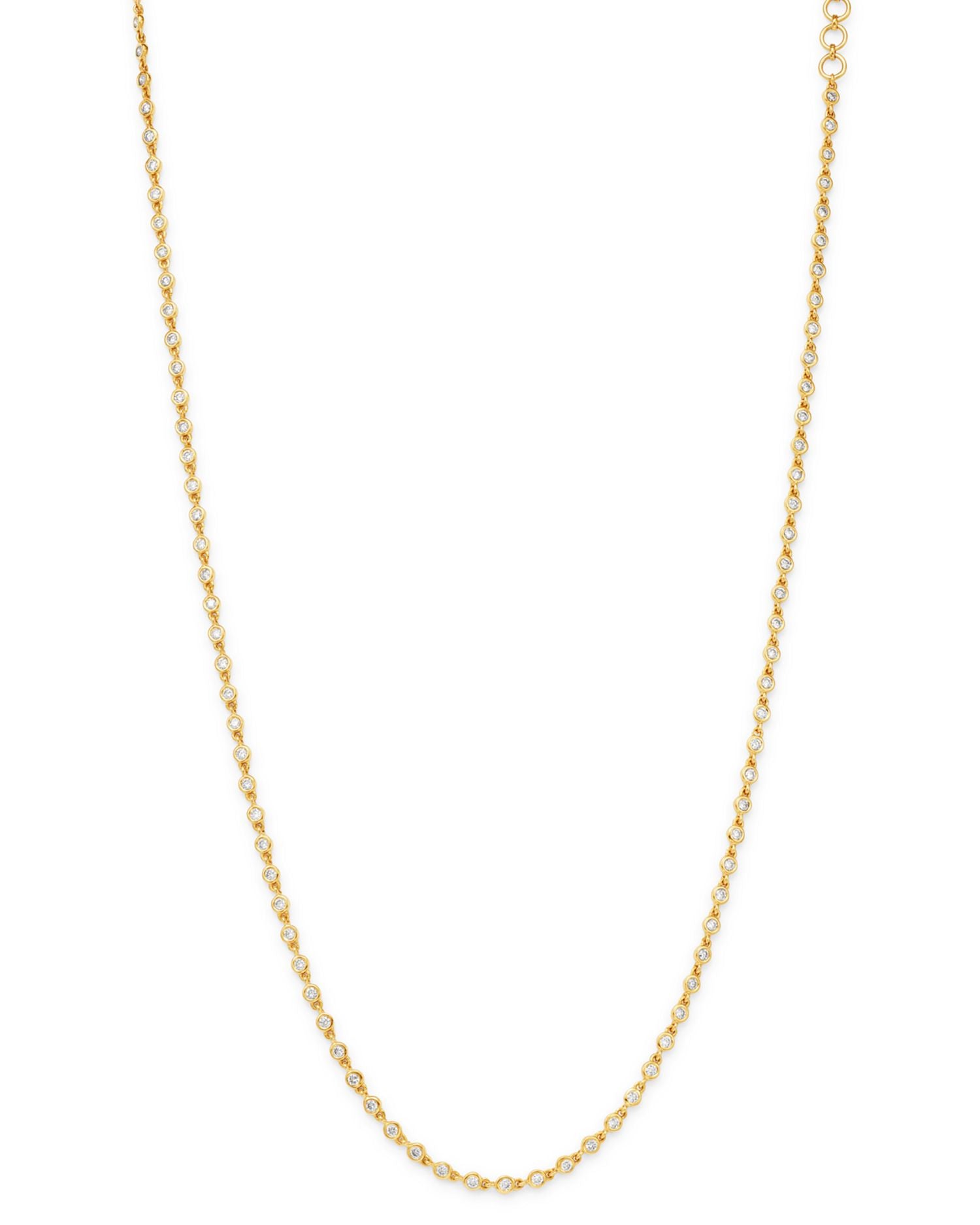 Diamond Bezel Set Station Necklace in 14K Yellow Gold, 1.35 ct. t.w. - Exclusive