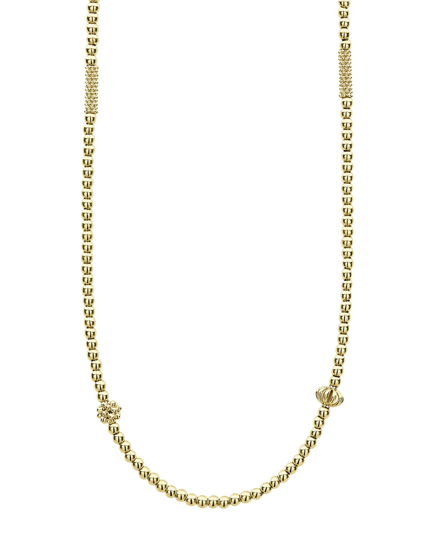 18K Gold Caviar Beaded Necklace, 18"
