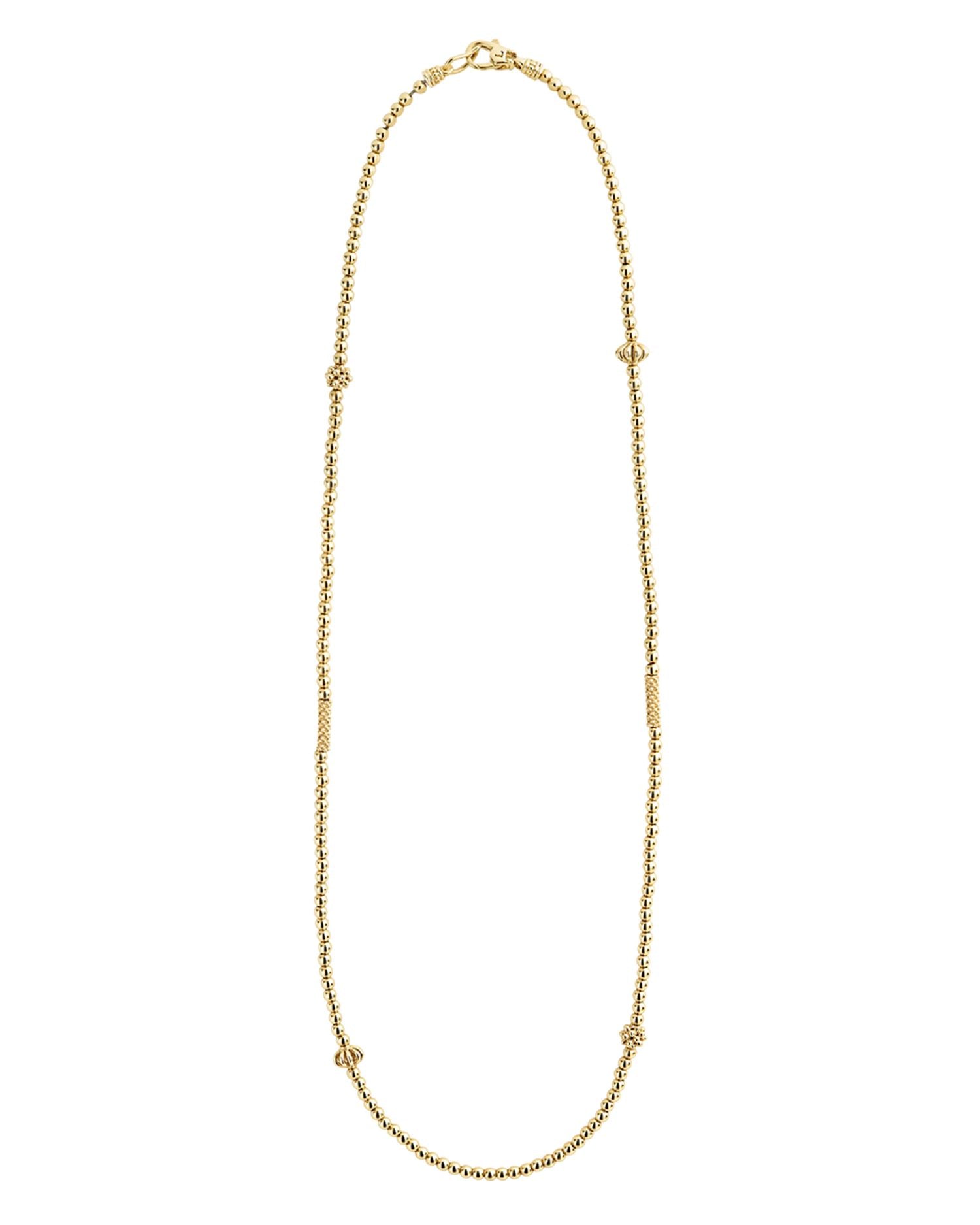 18K Gold Caviar Beaded Necklace, 18"