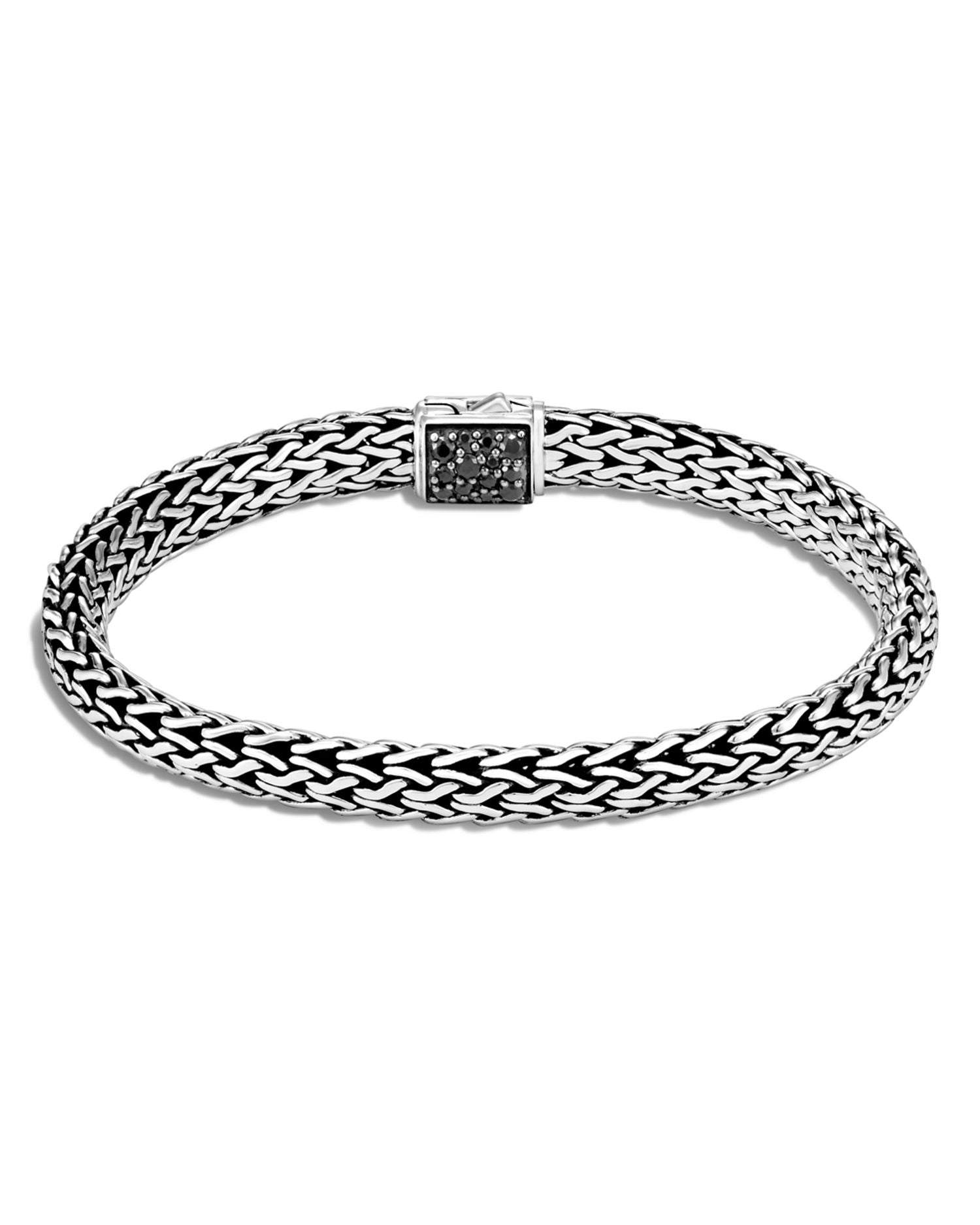 Sterling Silver Classic Chain Black Sapphire & Garnet Reversible Bracelet
