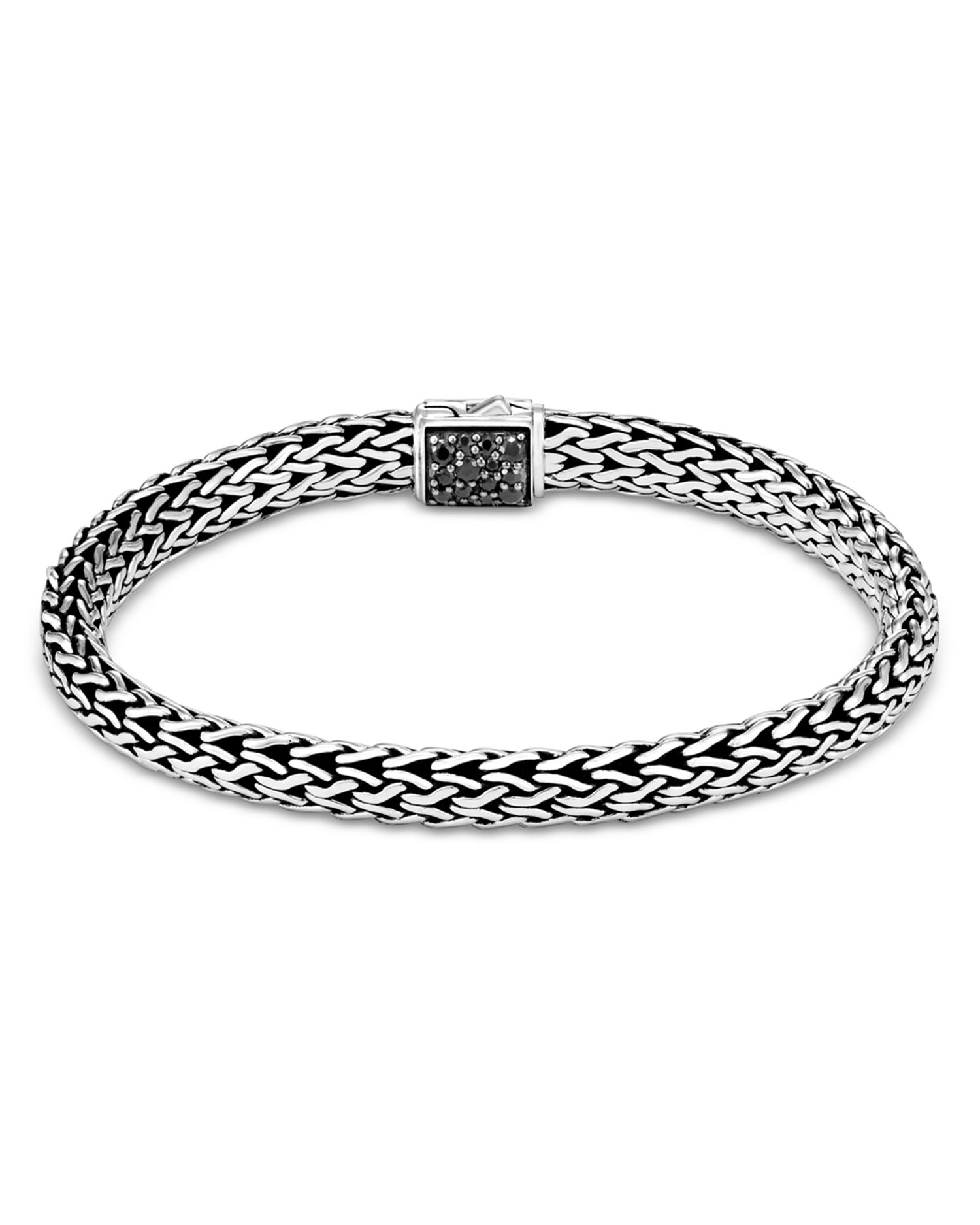 Sterling Silver Classic Chain Black Sapphire & Moonstone Reversible Bracelet