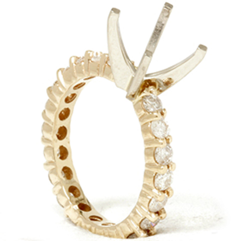 1 1/2 CT Diamond Eternity Mount Engagement Ring Setting