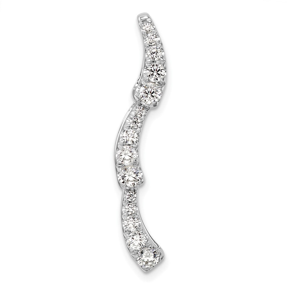 14K White Gold Lab Grown Diamond Chain Slide Pendant (0.61ct VS G-H)