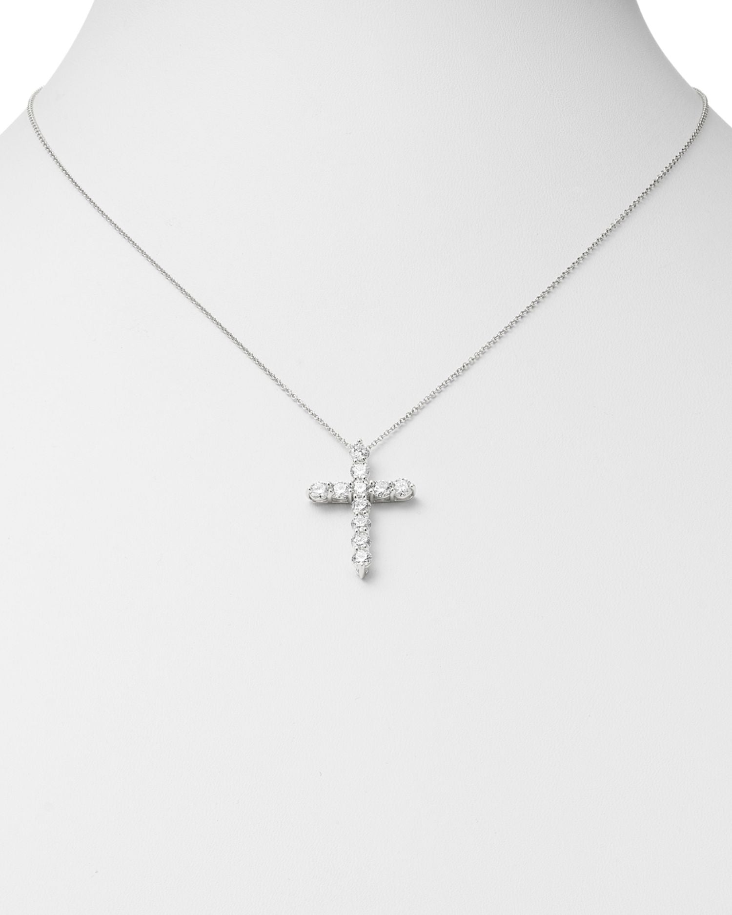 Diamond Cross Pendant Necklace in 14K White Gold, 1.75 ct. t.w. - Exclusive