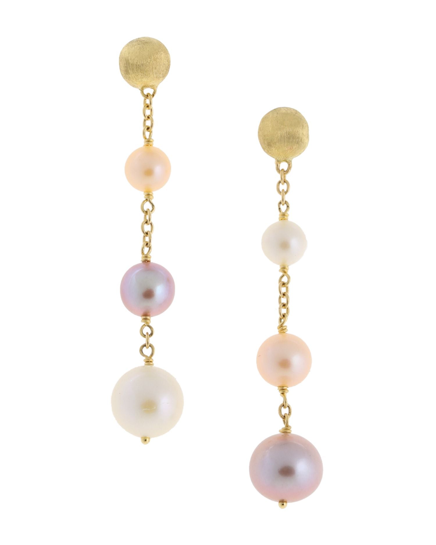 18K Yellow Gold Africa Pearl Cultured Freshwater Pearl Drop Earrings
