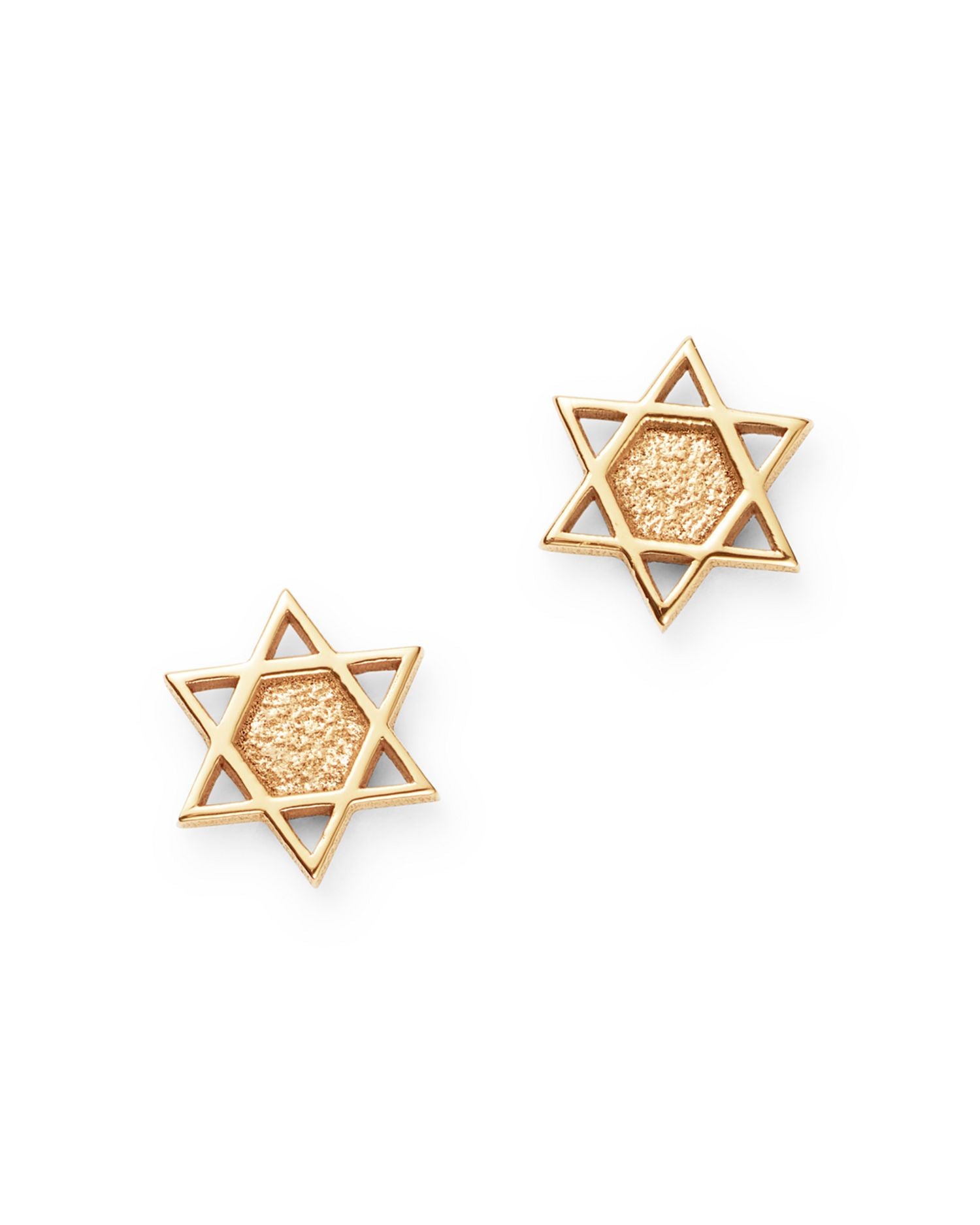 Itty Bitty 14K Yellow Gold Star Of David Stud Earrings