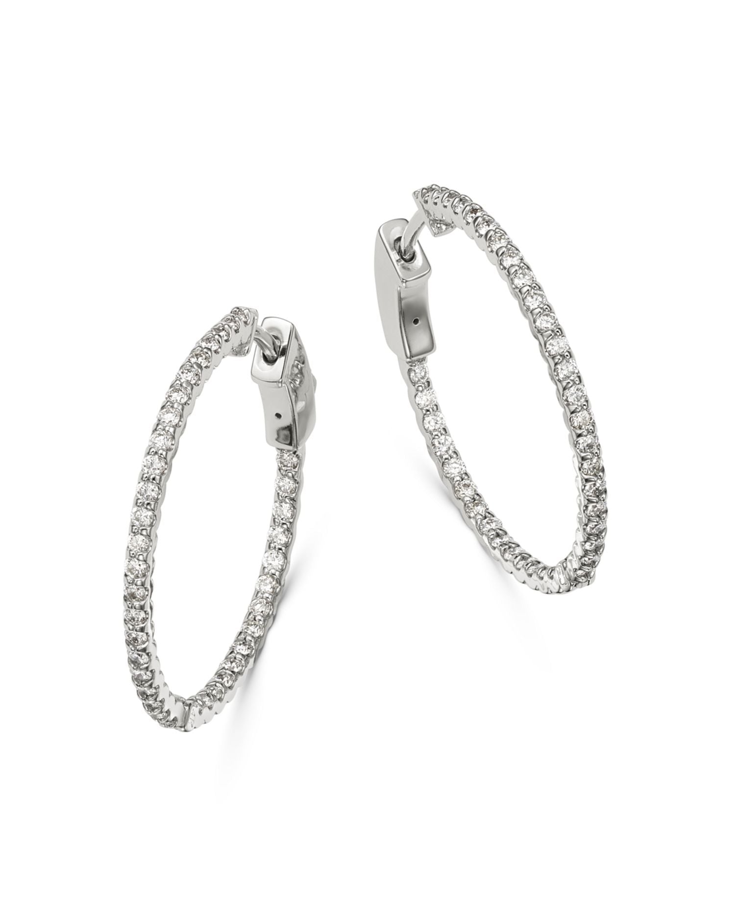 Micro Pavé Diamond Inside Out Hoop Earrings in 14K Gold, 0.75 ct. t.w. - Exclusive