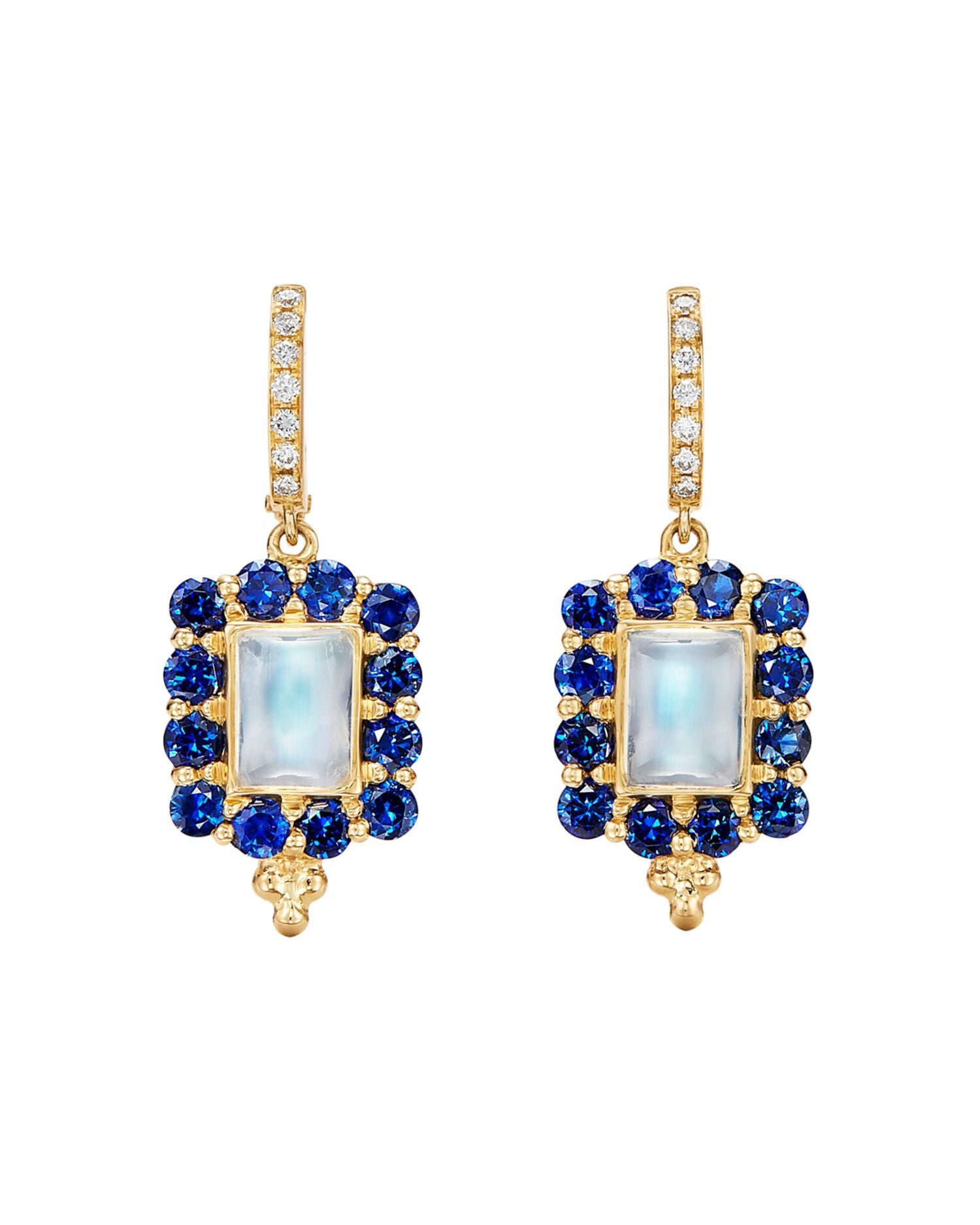 18K Yellow Gold Color Theory Multi-Gemstone & Diamond Drop Earrings