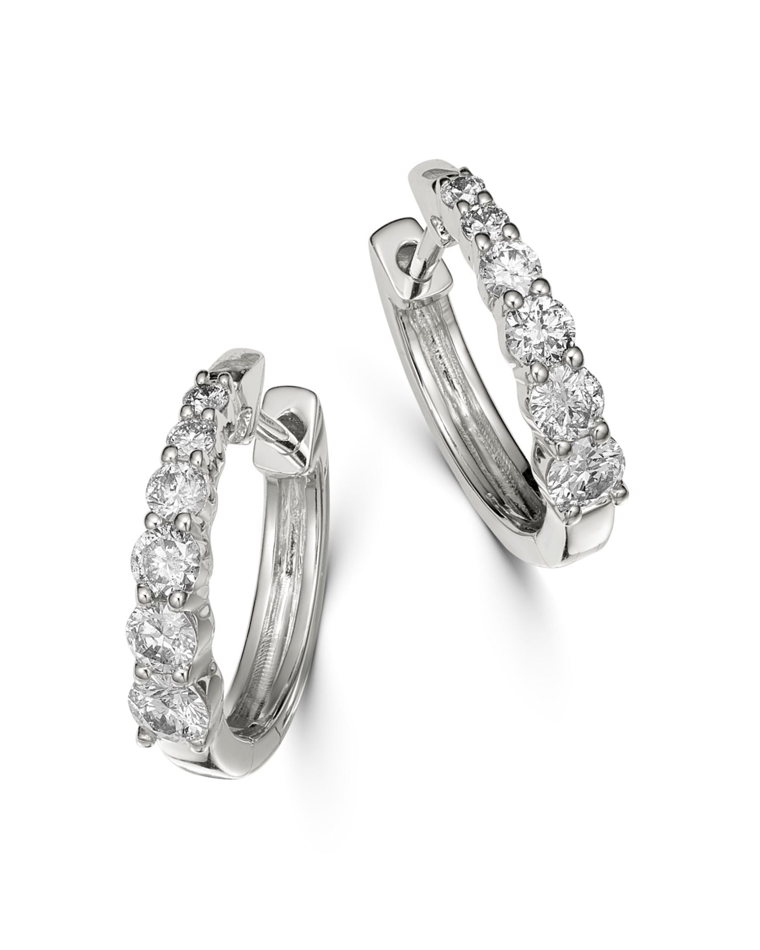 Diamond Graduated Hoop Earrings in 14K Gold, 0.5 ct. t.w. - Exclusive