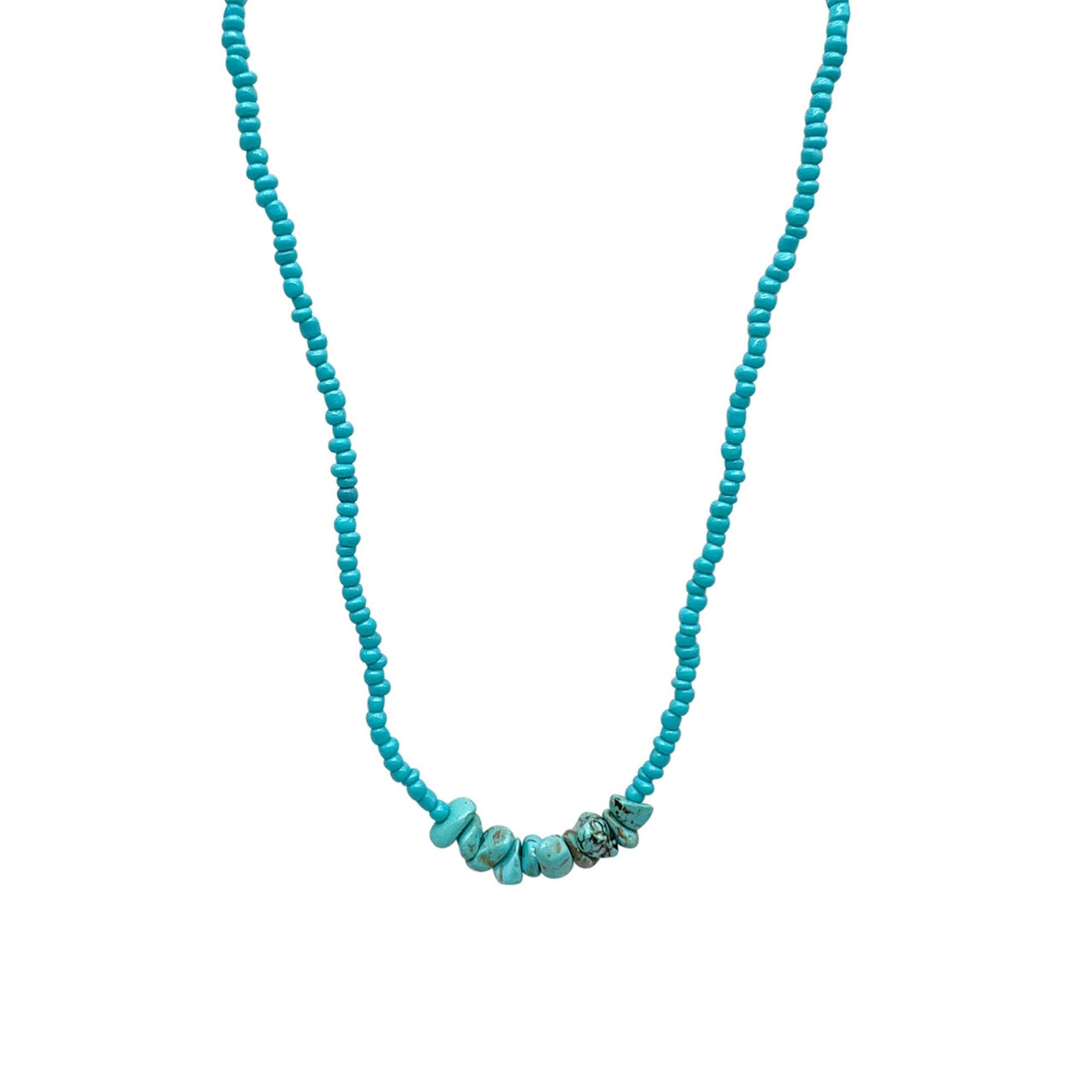 14k Gold Plated Turquoise Beaded Necklace