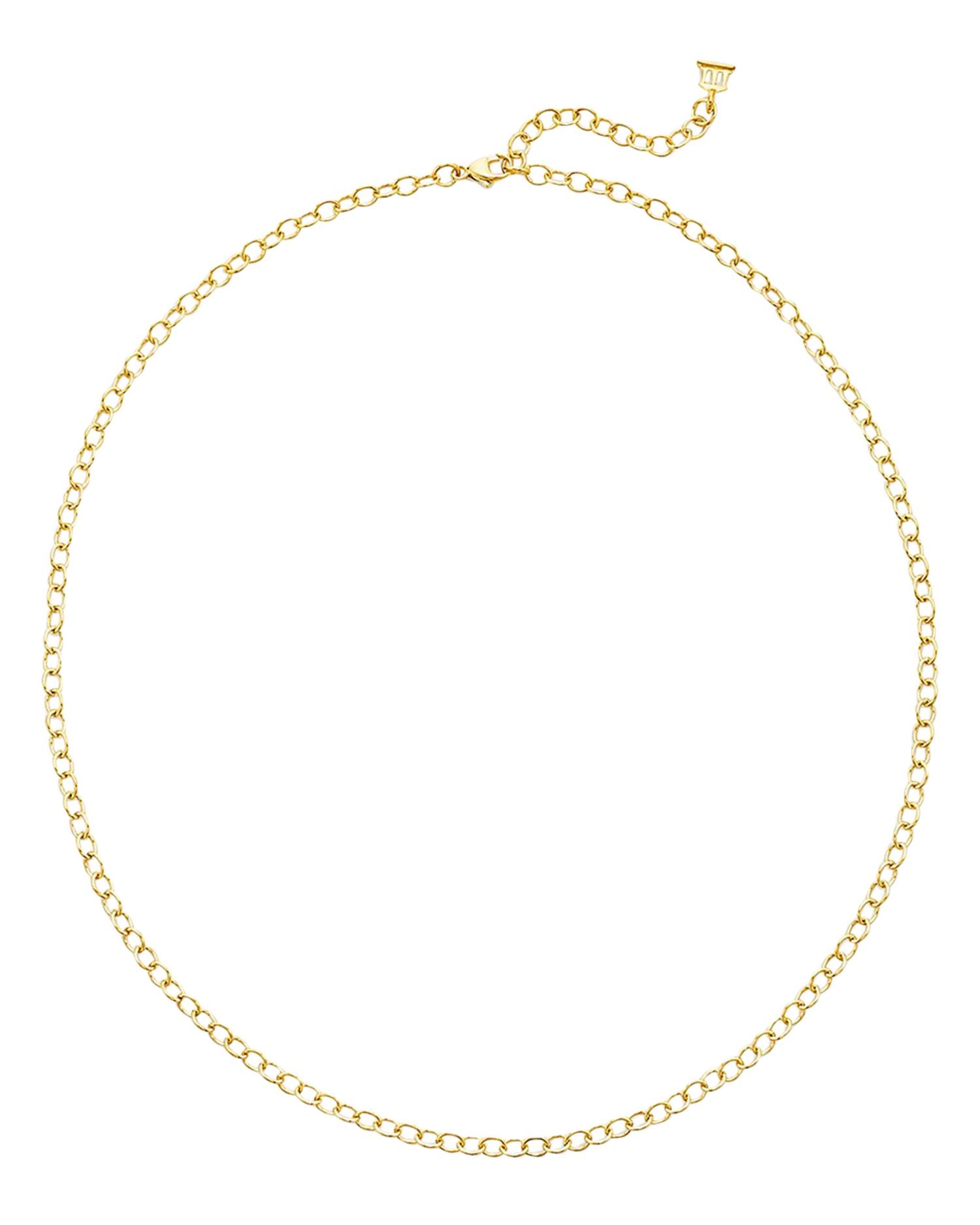 18K Yellow Gold Oval Link Chain Necklace, 24'