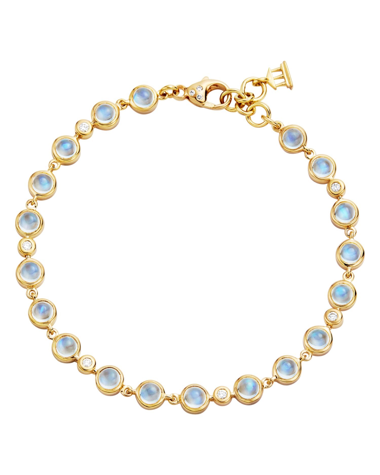 Temple St. Clair 18K Gold Small Bracelet with Royal Blue Moonstone and Diamonds