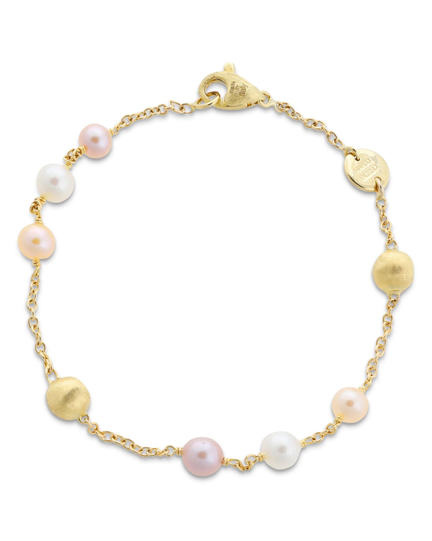 18K Yellow Gold Africa Pearl Multicolor Cultured Freshwater Pearl Bracelet