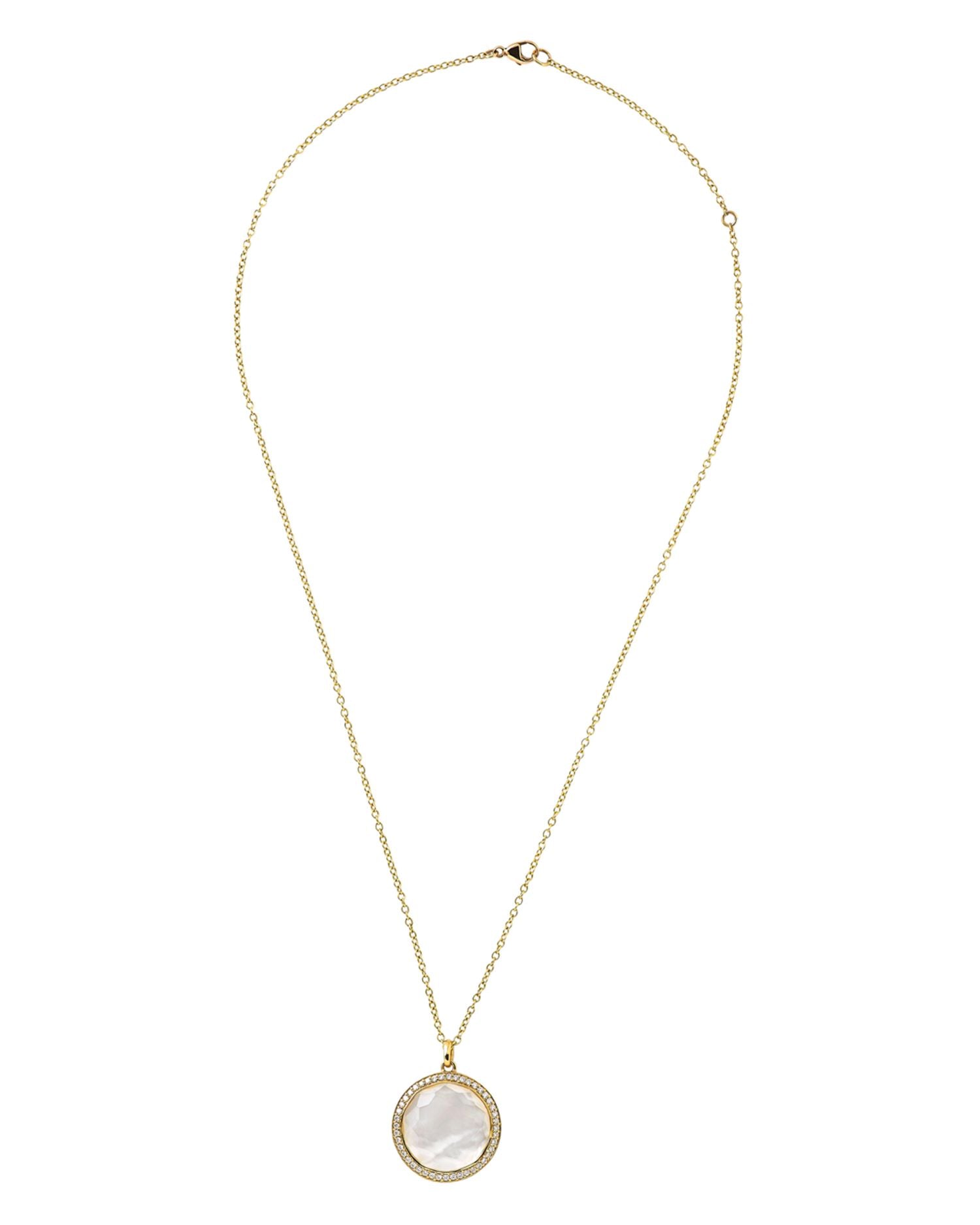 18K Yellow Gold Lollipop® Mother-of-Pearl & Clear Quartz Doublet Pendant Necklace, 18'