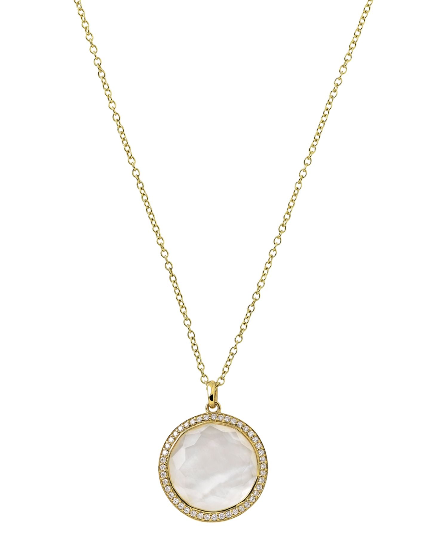 18K Yellow Gold Lollipop® Mother-of-Pearl & Clear Quartz Doublet Pendant Necklace, 18'