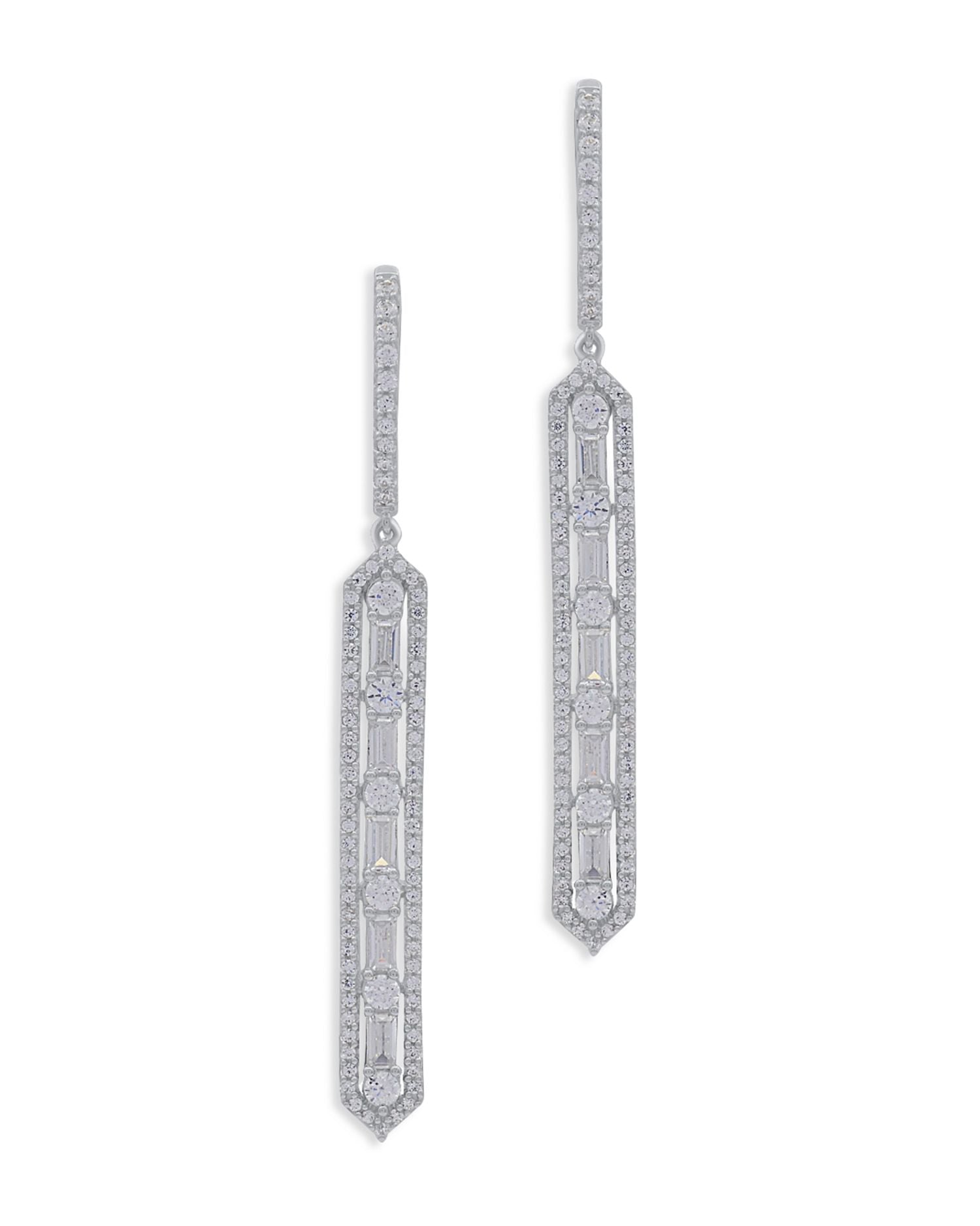 Diamond Linear Drop Earrings in 14K White Gold, 1.50 ct. t.w - Exclusive
