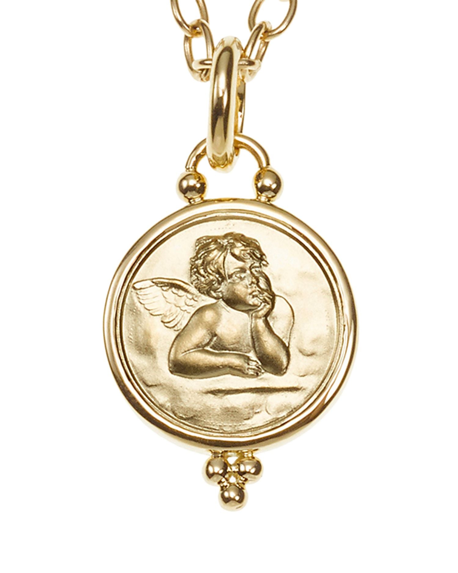 18k Gold 14mm Angel Pendant