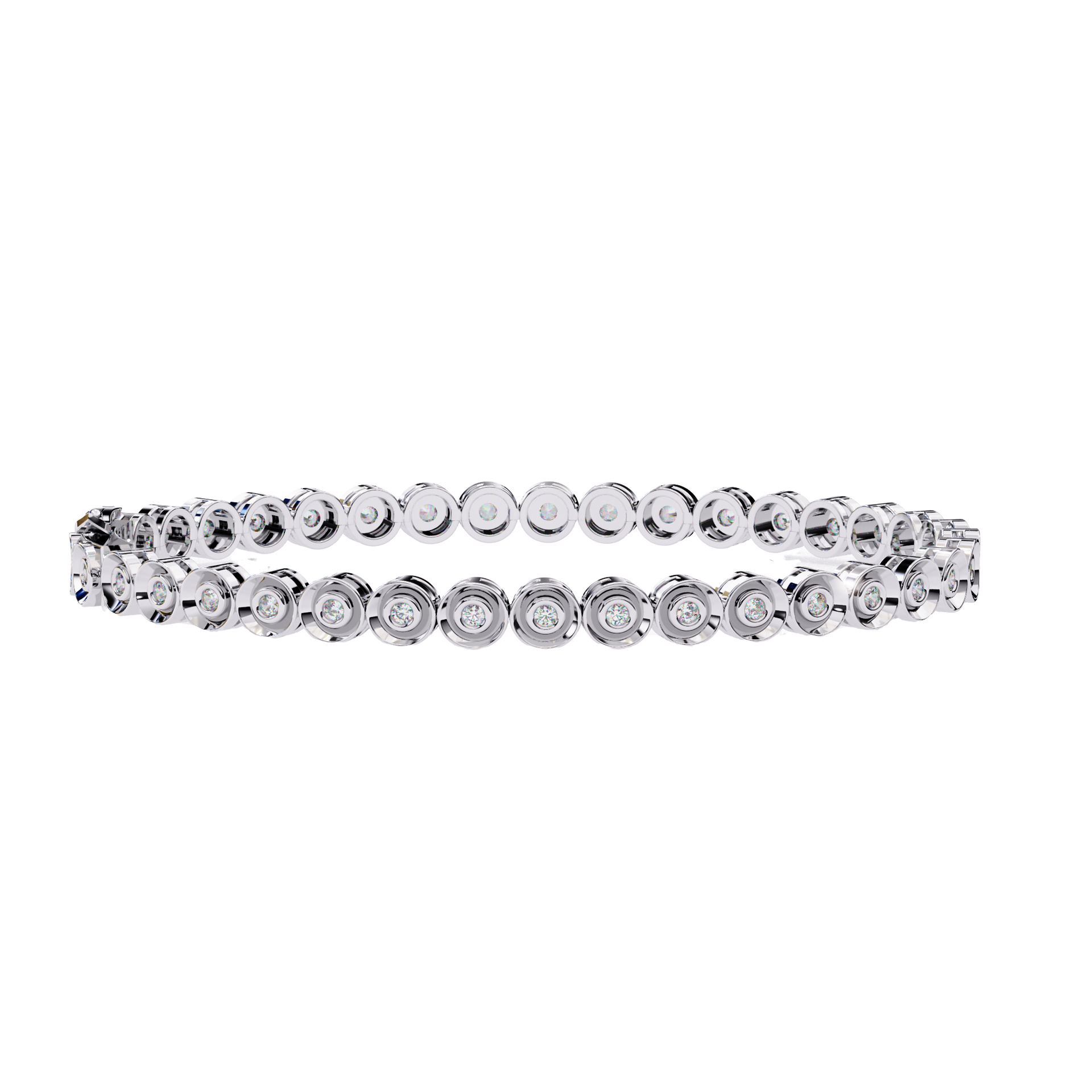 Round-Cut Lab-grown Diamond Tennis Bracelet in 10K White Gold