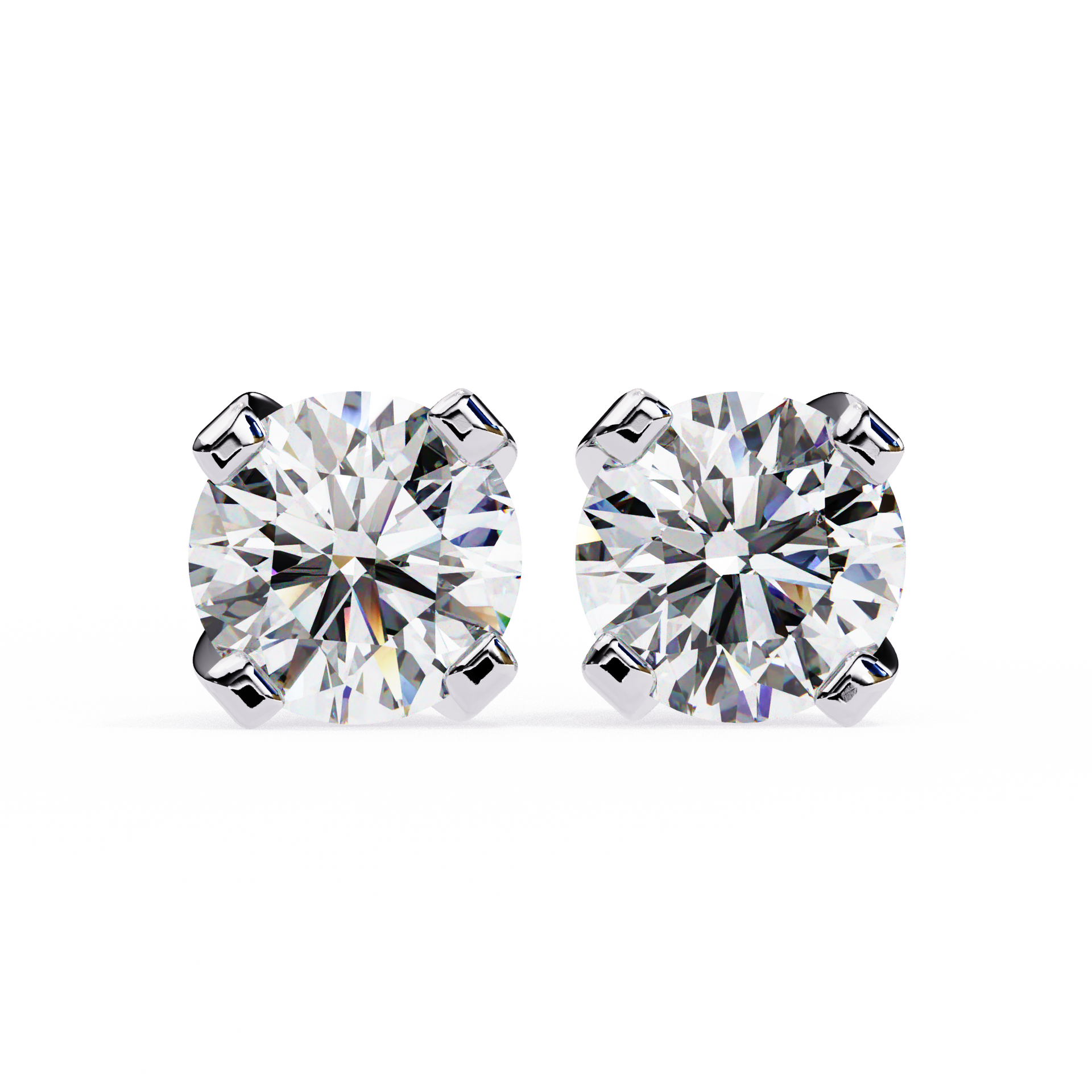 Round-Cut Lab-grown Diamond Stud Studs in 10K White Gold