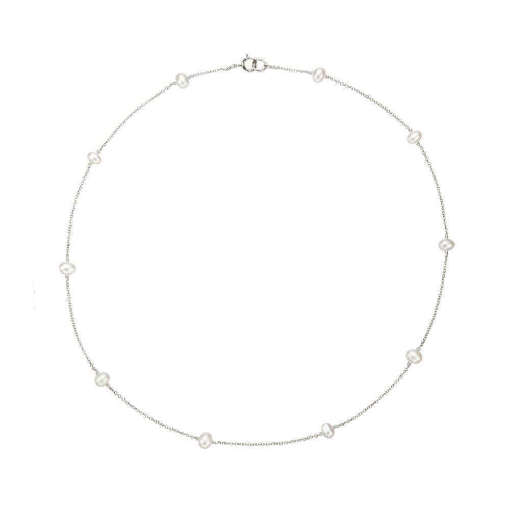 Silver Ten Pearl Choker