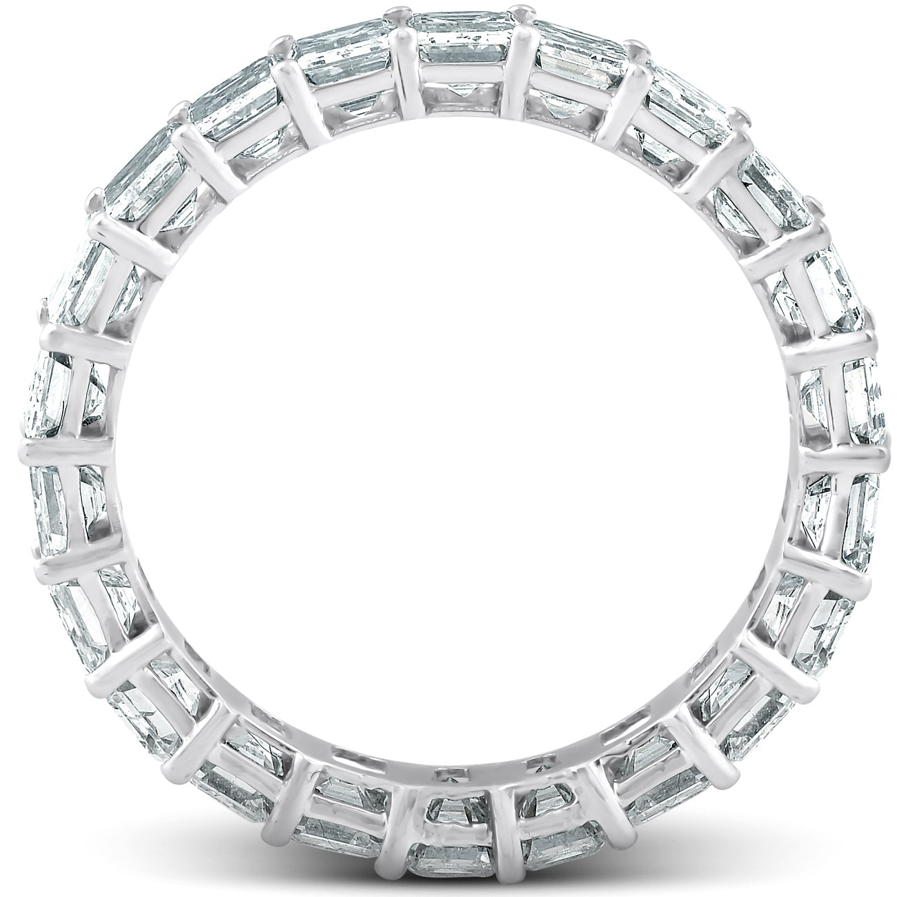 Platinum 4.60 Ct Emerald Diamond Eternity Ring Women's Anniversary Band Lab Grown