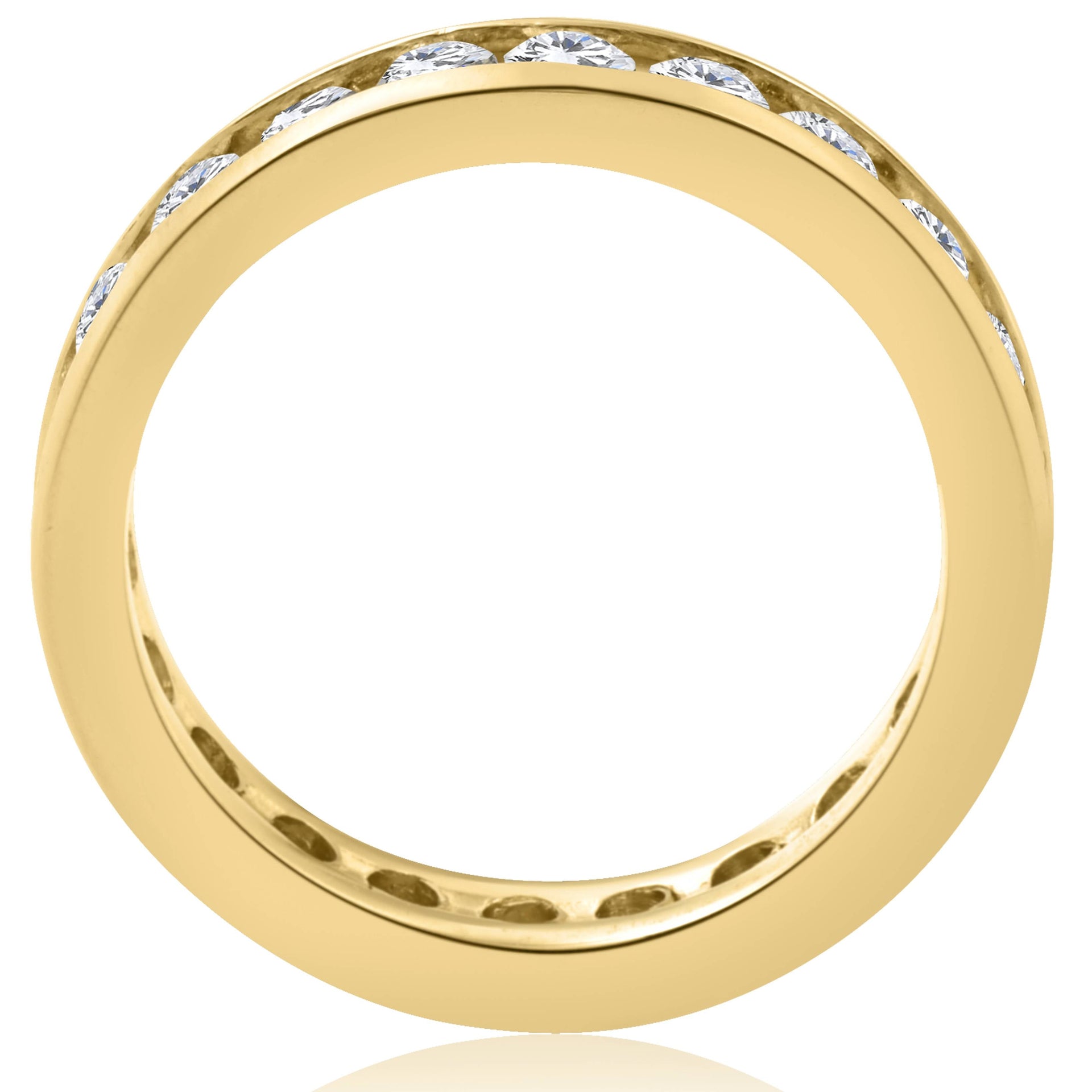 2 CT Channel Set Diamond Eternity Ring 14K Yellow Gold