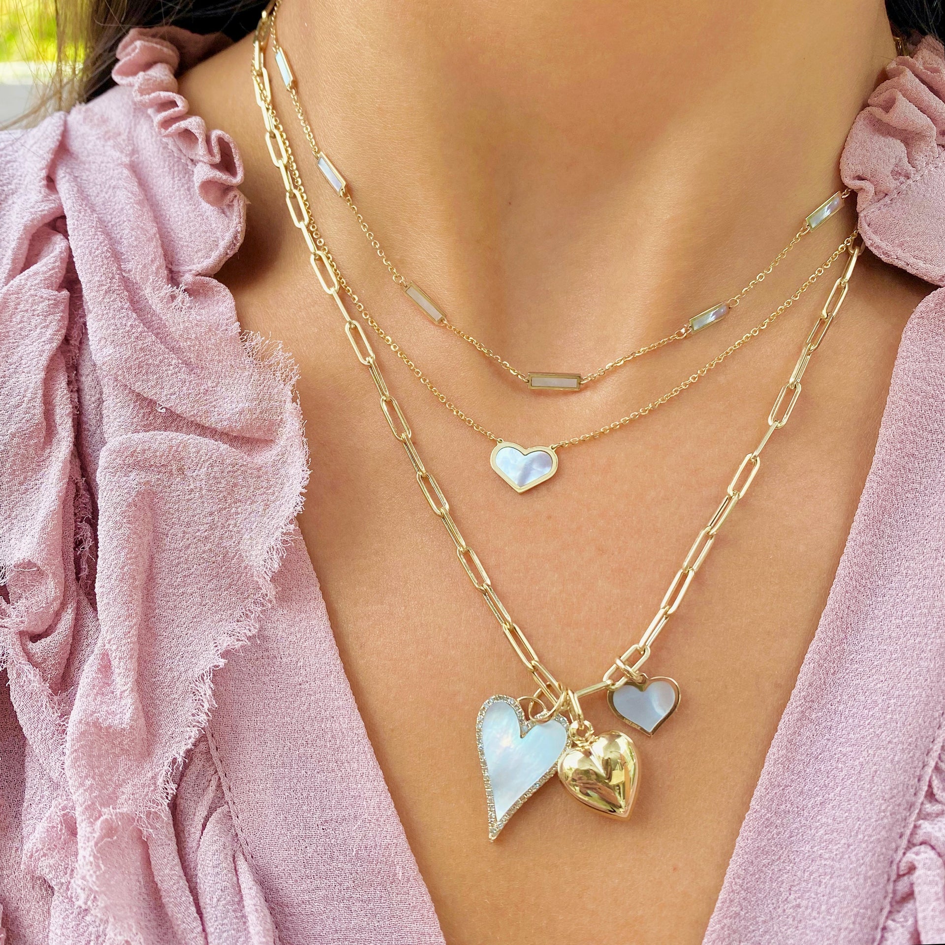 Mother Of Pearl Heart Charm 10mm